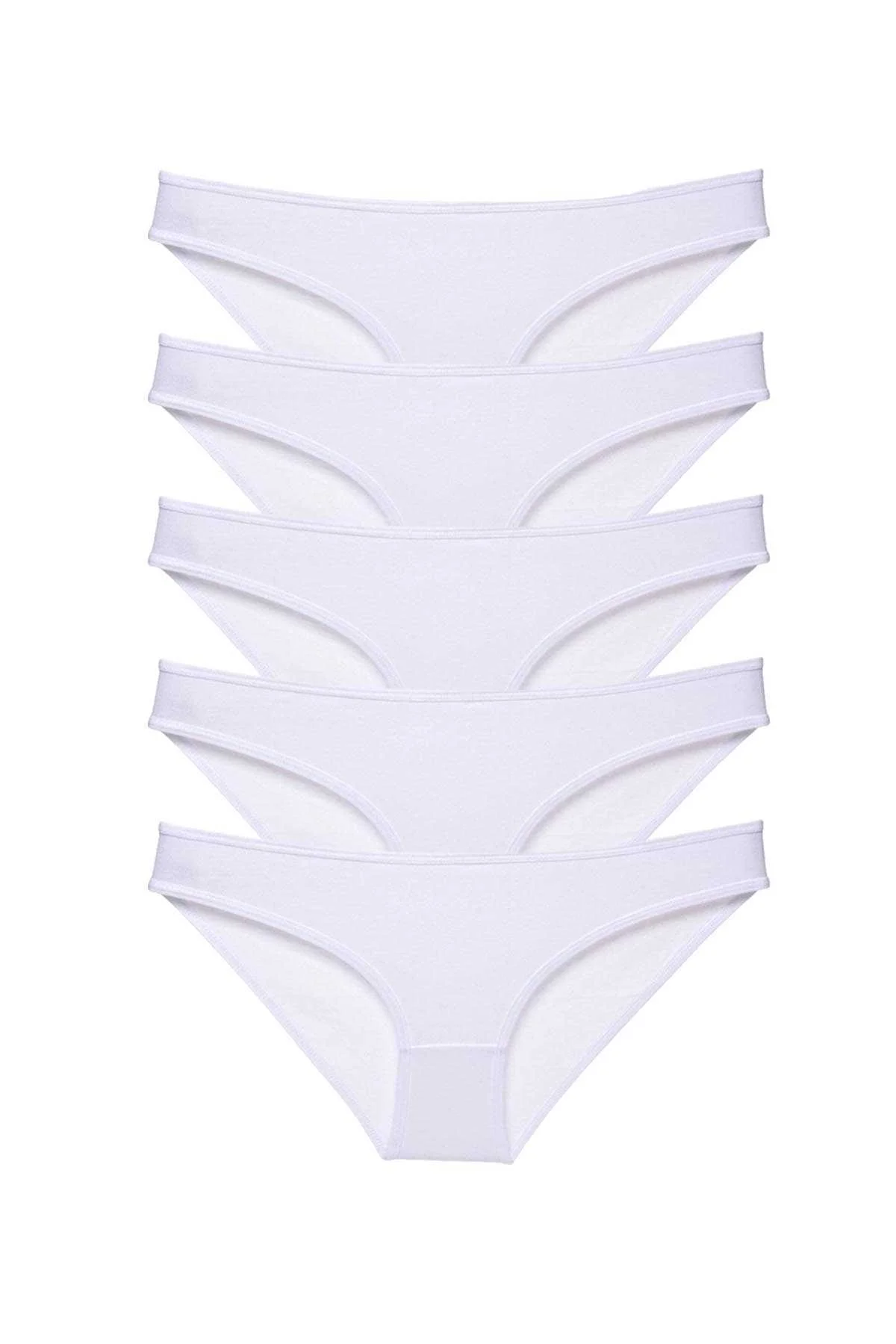 5 adet Süper Eko Set Likralı Kadın Slip Külot Beyaz - Just Cheap Store Görsel 2