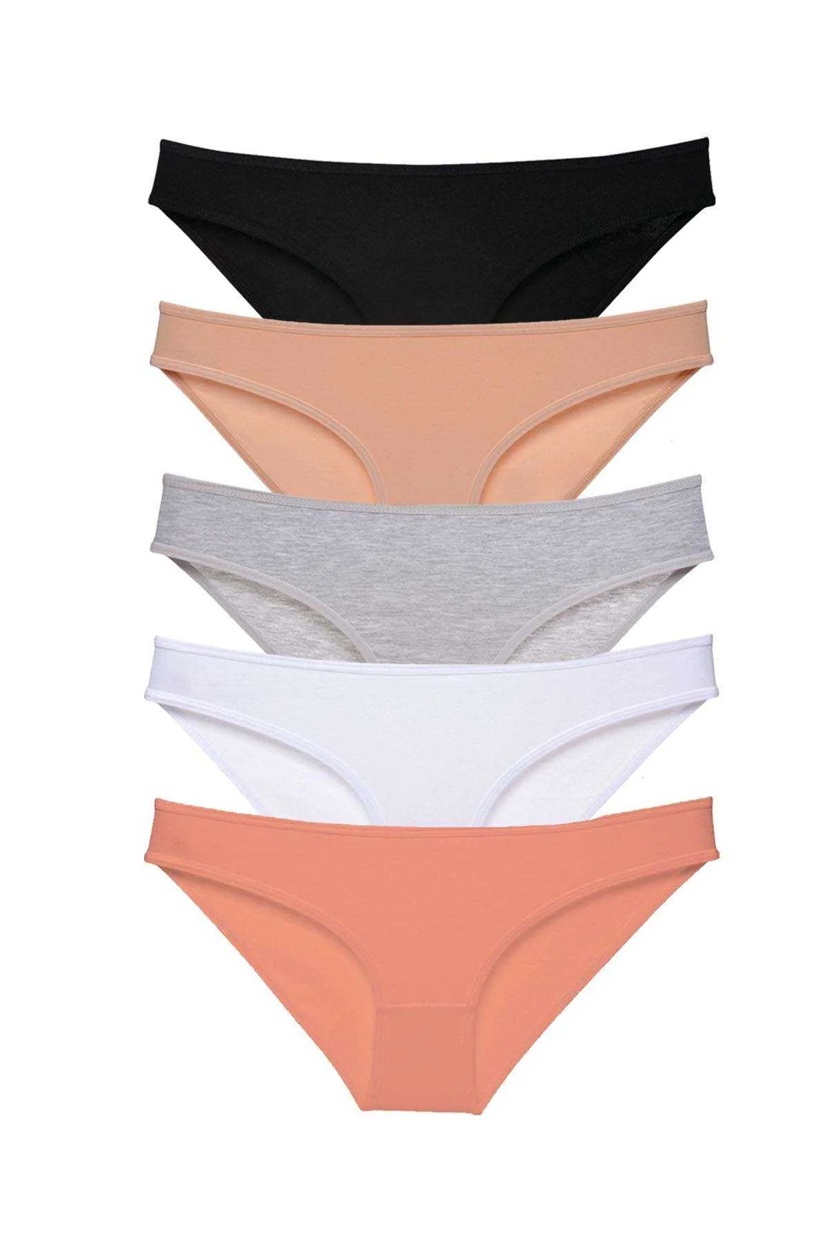 5 adet Süper Eko Set Likralı Kadın Slip Külot Siyah Ten Gri Beyaz Pudra - Just Cheap Store Görsel 2