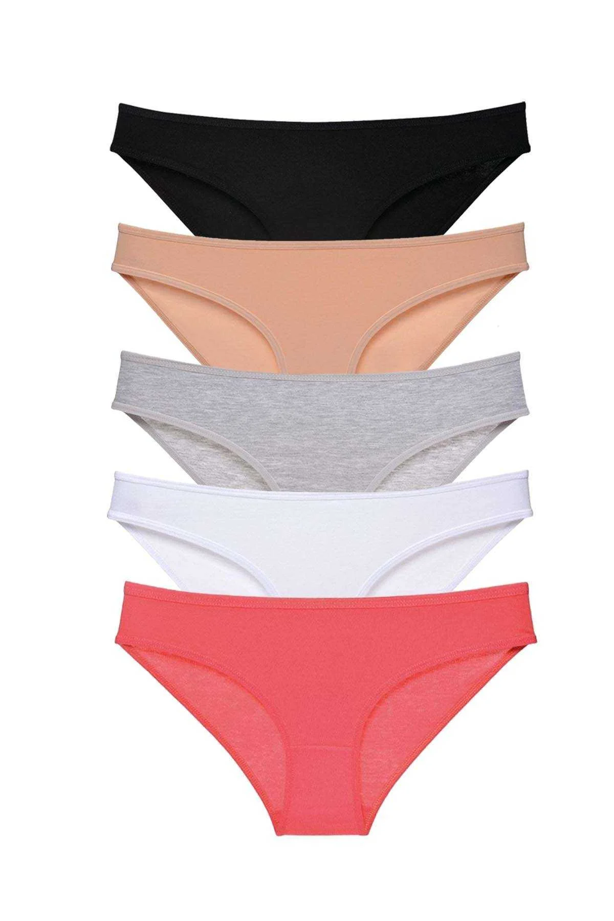 5 adet Süper Eko Set Likralı Kadın Slip Külot Siyah Ten Gri Beyaz Fuşya - Just Cheap Store Görsel 2