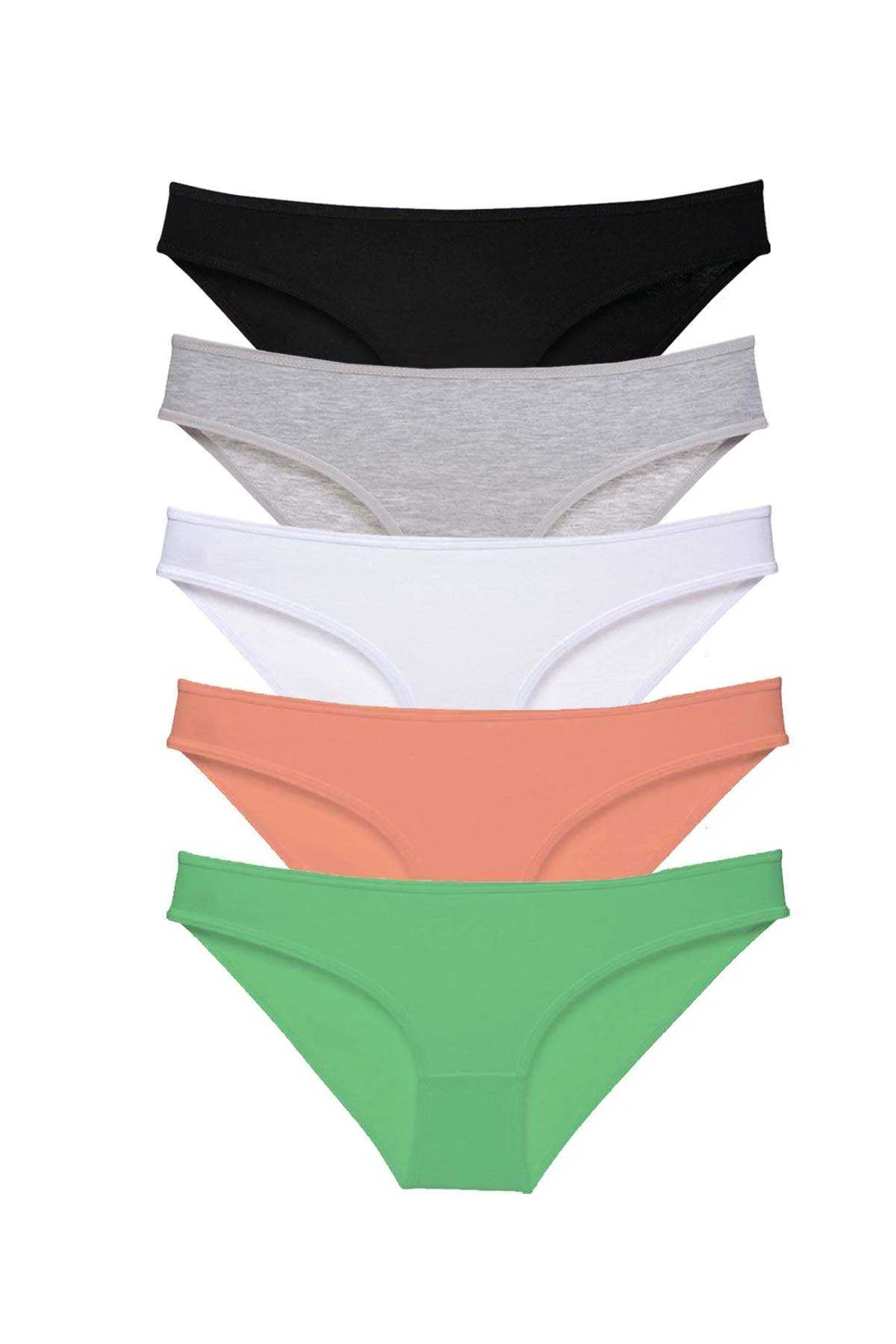 5 adet Süper Eko Set Likralı Kadın Slip Külot Siyah Gri Beyaz Pudra Yeşil - Just Cheap Store Görsel 2