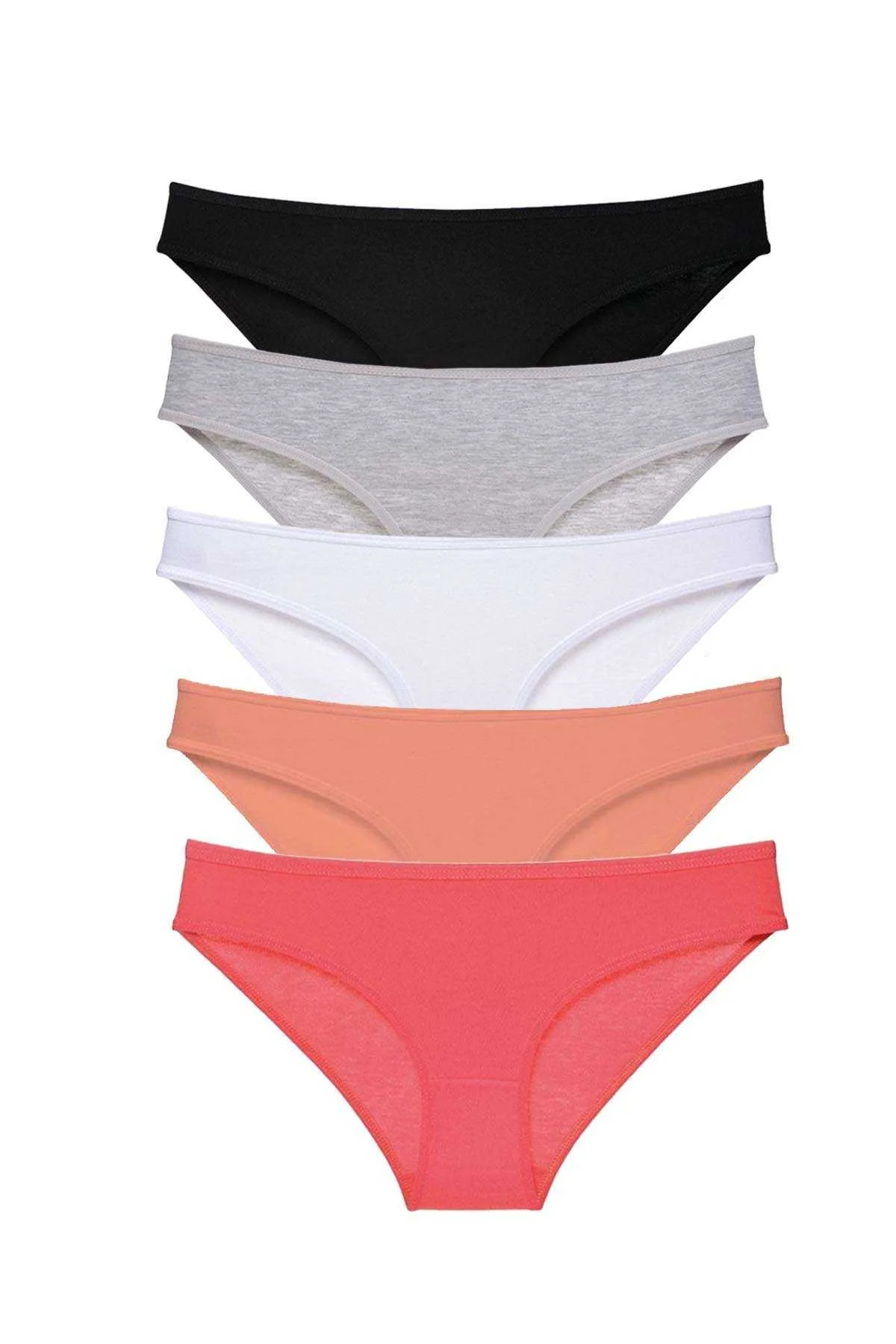 5 adet Süper Eko Set Likralı Kadın Slip Külot Siyah Gri Beyaz Pudra Fuşya - Just Cheap Store Görsel 2