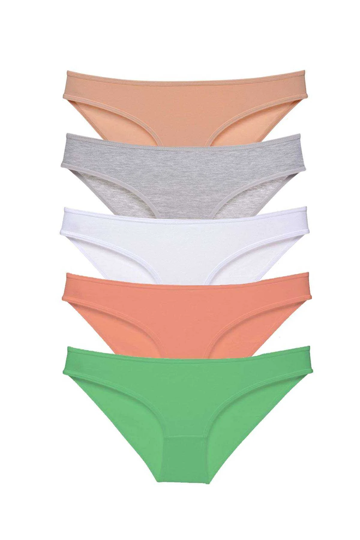 5 adet Süper Eko Set Likralı Kadın Slip Külot Ten Gri Beyaz Pudra Yeşil - Just Cheap Store Görsel 2