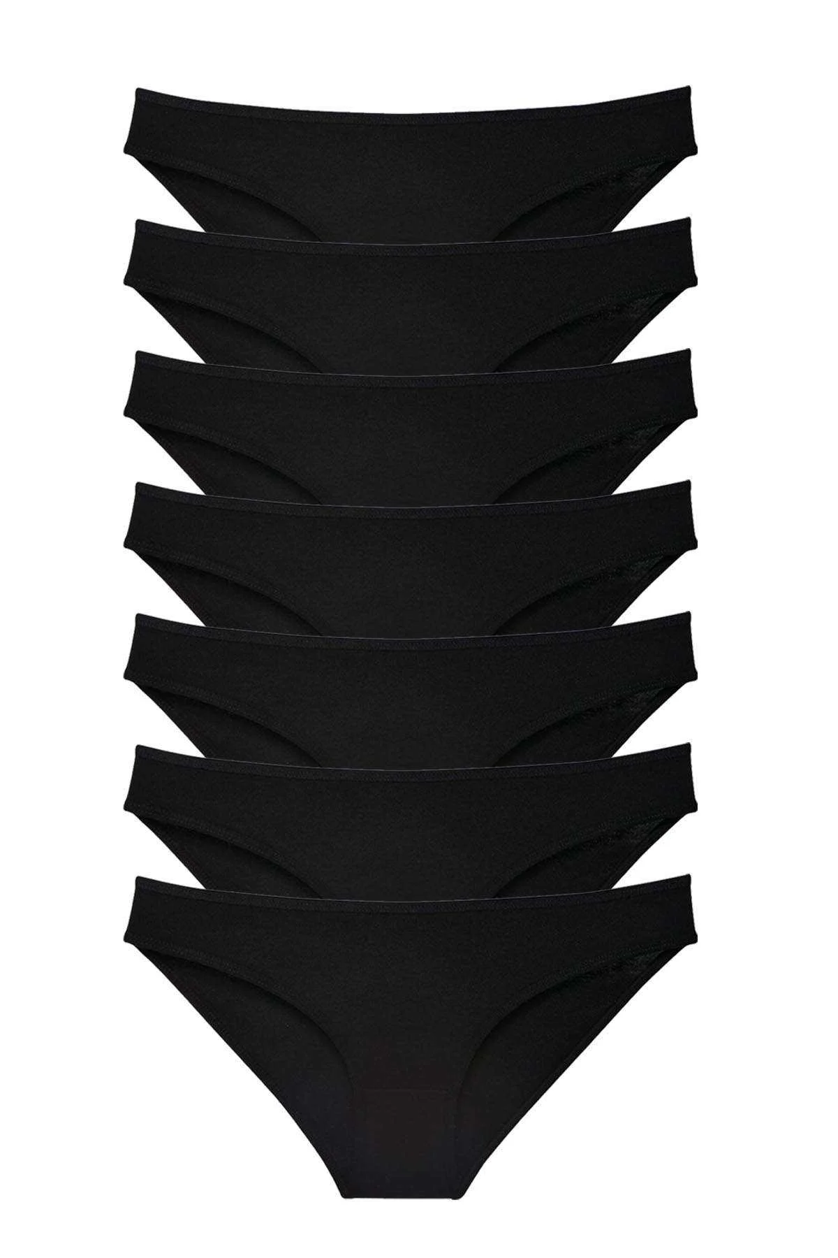 7 adet Süper Eko Set Likralı Kadın Slip Külot Siyah - Just Cheap Store Görsel 4