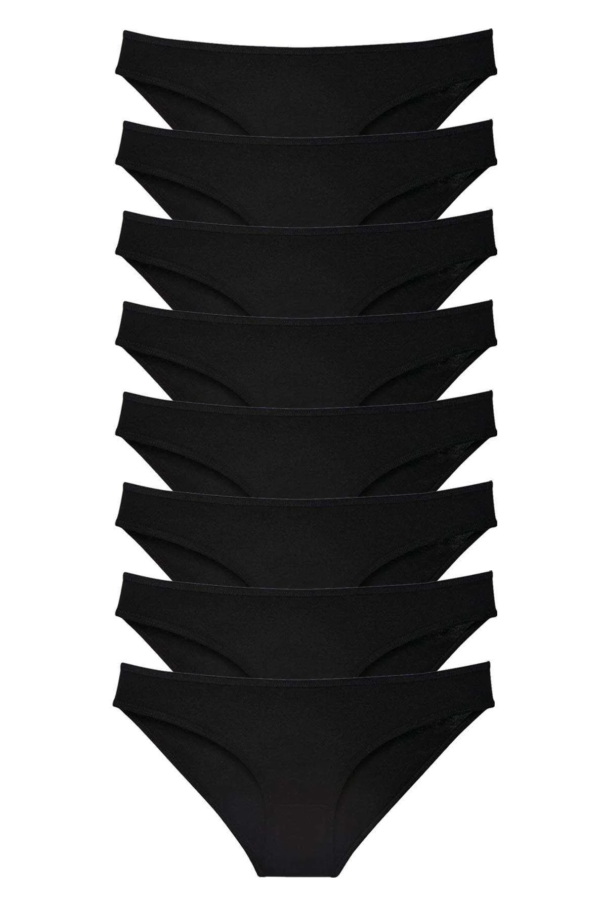 8 adet Süper Eko Set Likralı Kadın Slip Külot Siyah - Just Cheap Store Görsel 2