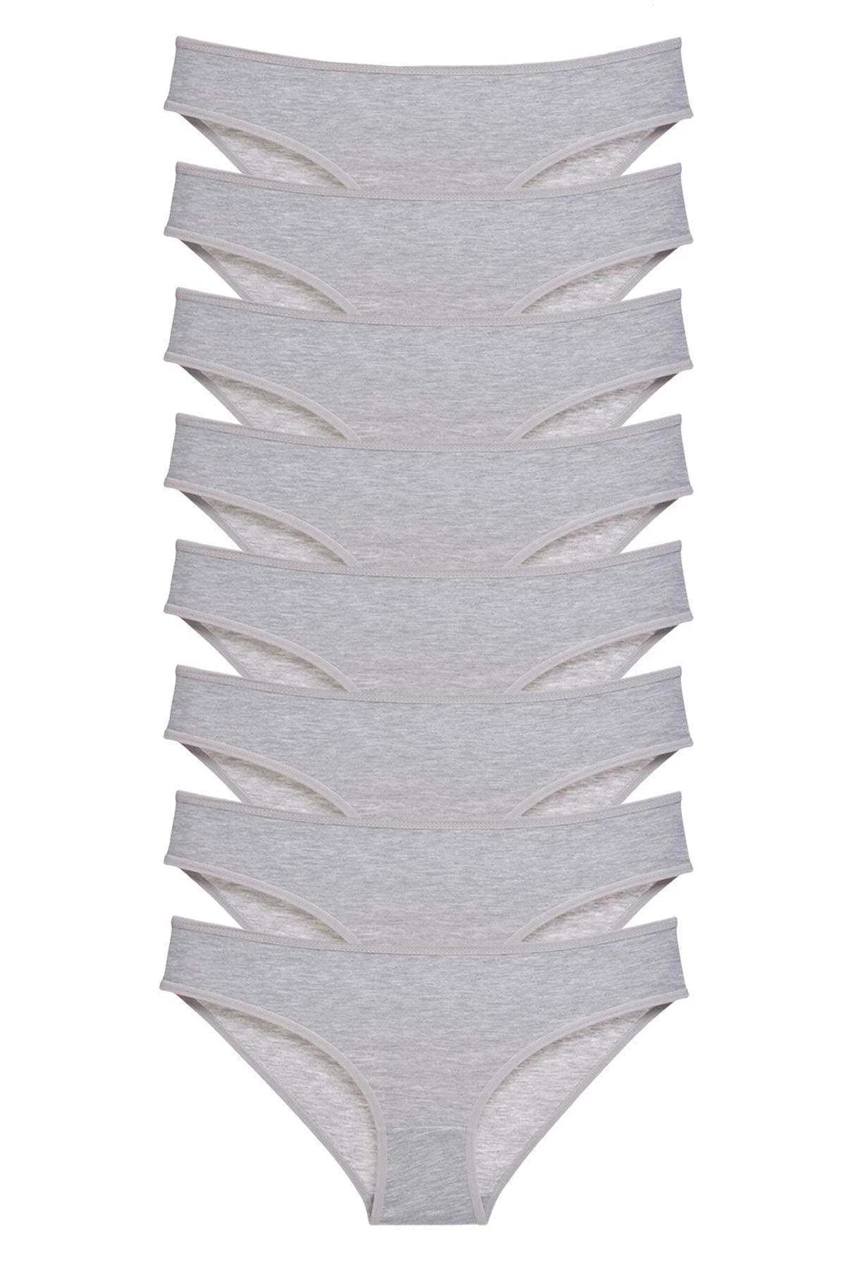8 adet Süper Eko Set Likralı Kadın Slip Külot Gri - Just Cheap Store Görsel 2