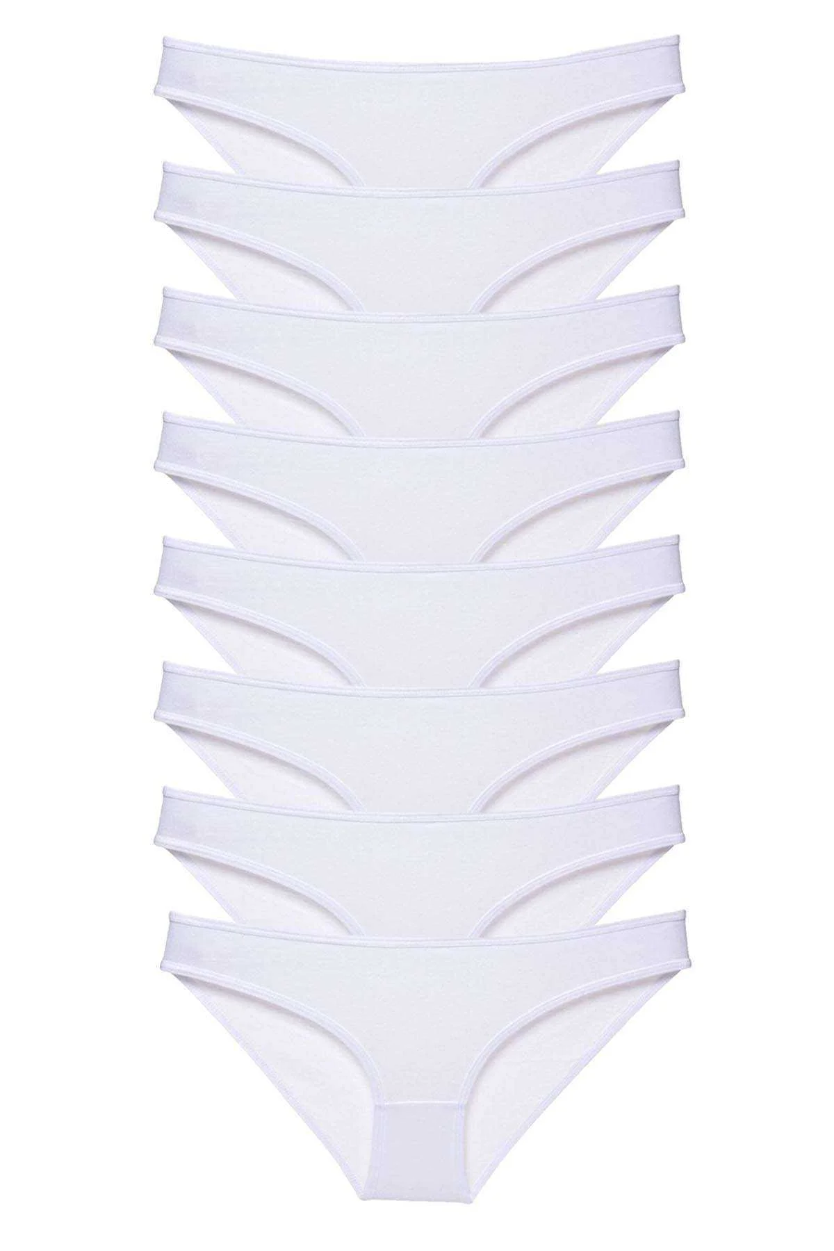 8 adet Süper Eko Set Likralı Kadın Slip Külot Beyaz - Just Cheap Store Görsel 4