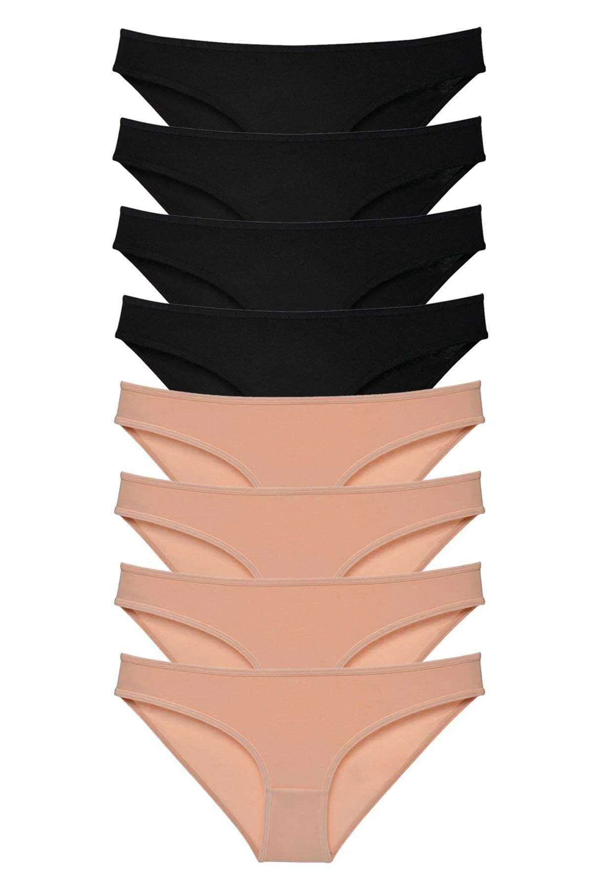 8 adet Süper Eko Set Likralı Kadın Slip Külot Siyah Ten - Just Cheap Store Görsel 5