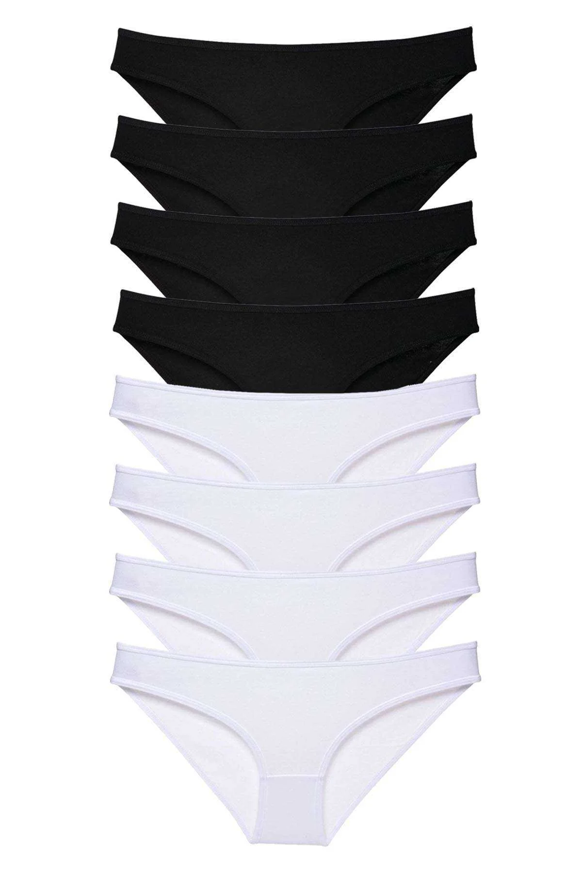 8 adet Süper Eko Set Likralı Kadın Slip Külot Siyah Beyaz - Just Cheap Store Görsel 5