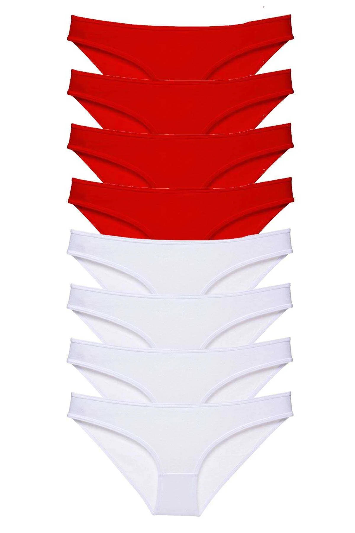 8 adet Süper Eko Set Likralı Kadın Slip Külot Kırmızı Beyaz - Just Cheap Store Görsel 5