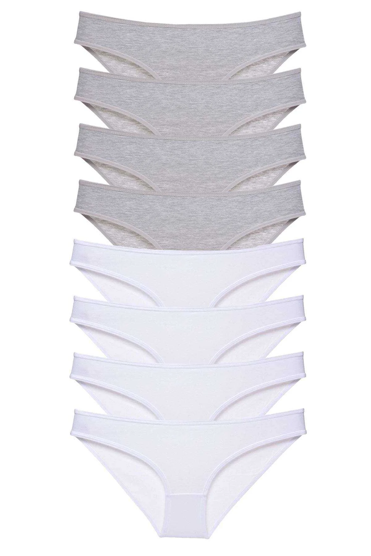 8 adet Süper Eko Set Likralı Kadın Slip Külot Gri Beyaz - Just Cheap Store Görsel 2