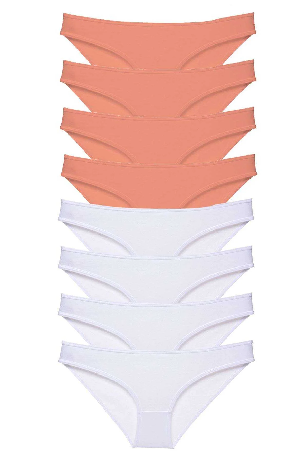 8 adet Eko Set Likralı Kadın Slip Külot Pudra Beyaz - Just Cheap Store Görsel 2