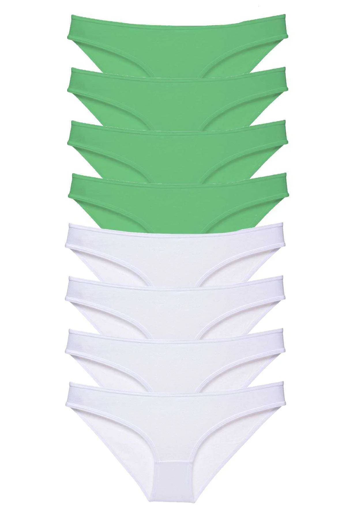 8 adet Eko Set Likralı Kadın Slip Külot Yeşil Beyaz - Just Cheap Store Görsel 2