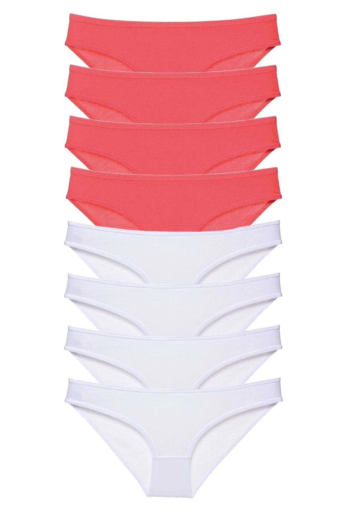 8 adet Eko Set Likralı Kadın Slip Külot Fuşya Beyaz - Just Cheap Store Görsel 2