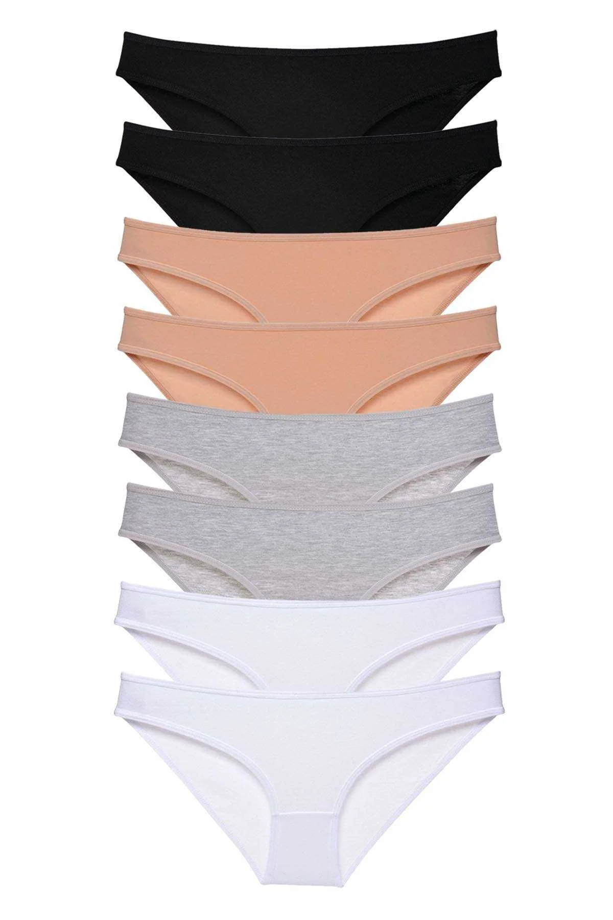 8 adet Süper Eko Set Likralı Kadın Slip Külot Siyah Ten Gri Beyaz - Just Cheap Store Görsel 2