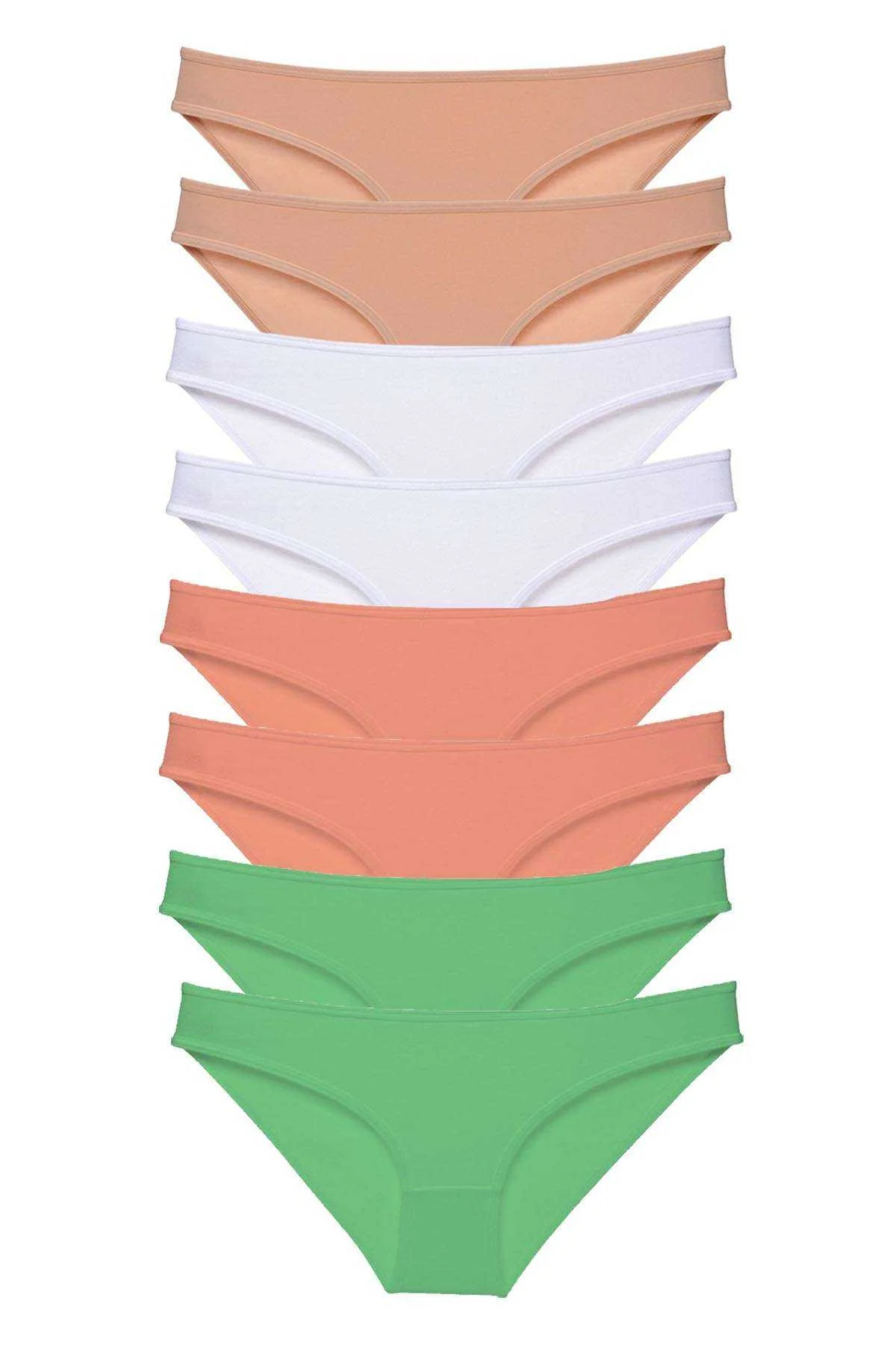 8 adet Süper Eko Set Likralı Kadın Slip Külot Ten Beyaz Pudra Yeşil - Just Cheap Store Görsel 2