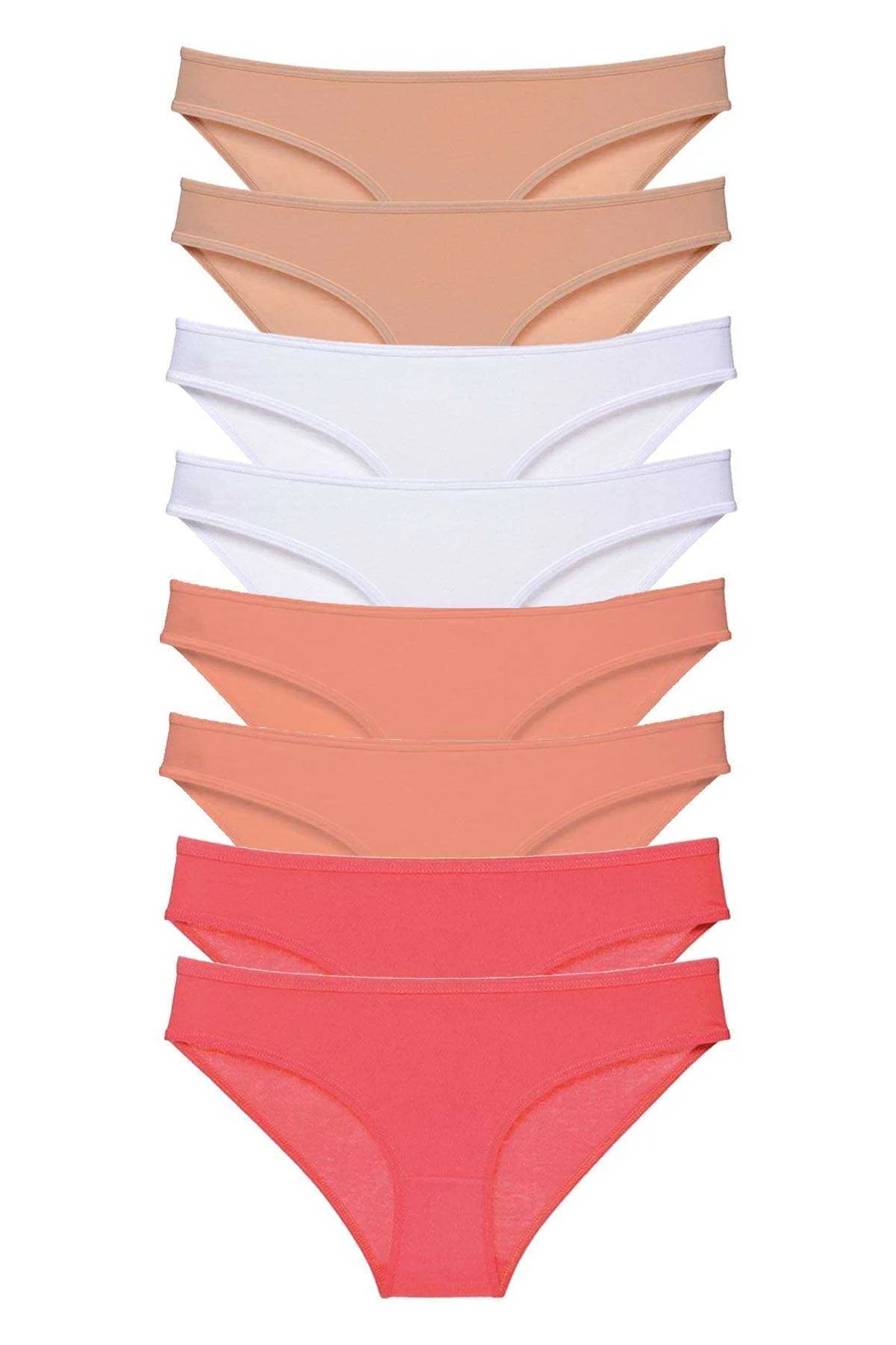 8 adet Süper Eko Set Likralı Kadın Slip Külot Ten Beyaz Pudra Fuşya - Just Cheap Store Görsel 2
