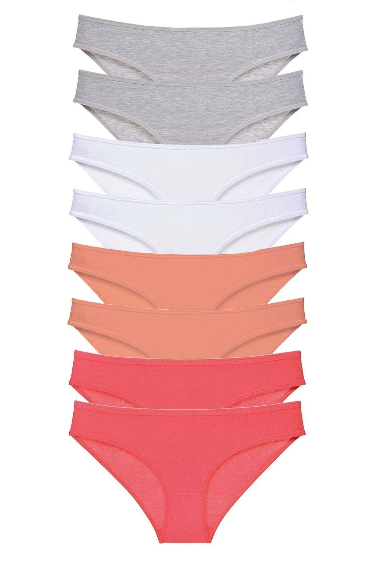 8 adet Süper Eko Set Likralı Kadın Slip Külot Gri Beyaz Pudra Fuşya - Just Cheap Store Görsel 2