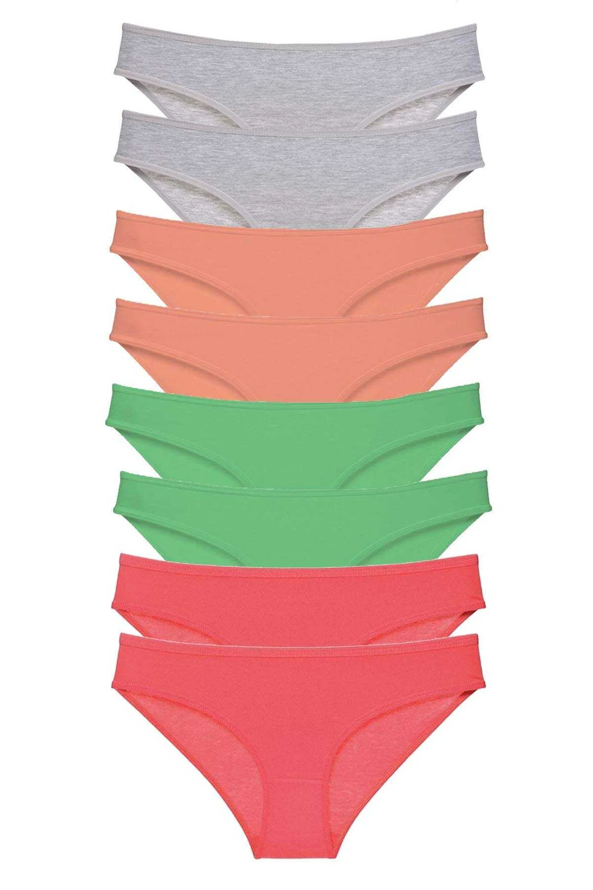 8 adet Süper Eko Set Likralı Kadın Slip Külot Gri Pudra Yeşil Fuşya - Just Cheap Store Görsel 2