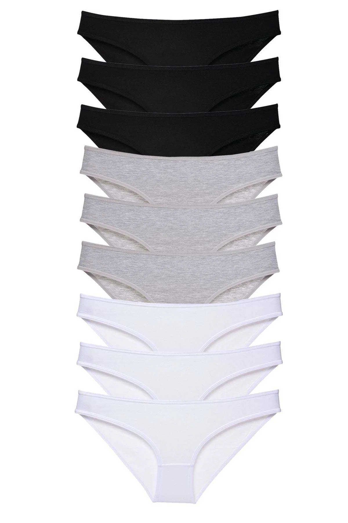 9 adet Süper Eko Set Likralı Kadın Slip Külot Siyah Gri Beyaz - Just Cheap Store Görsel 2