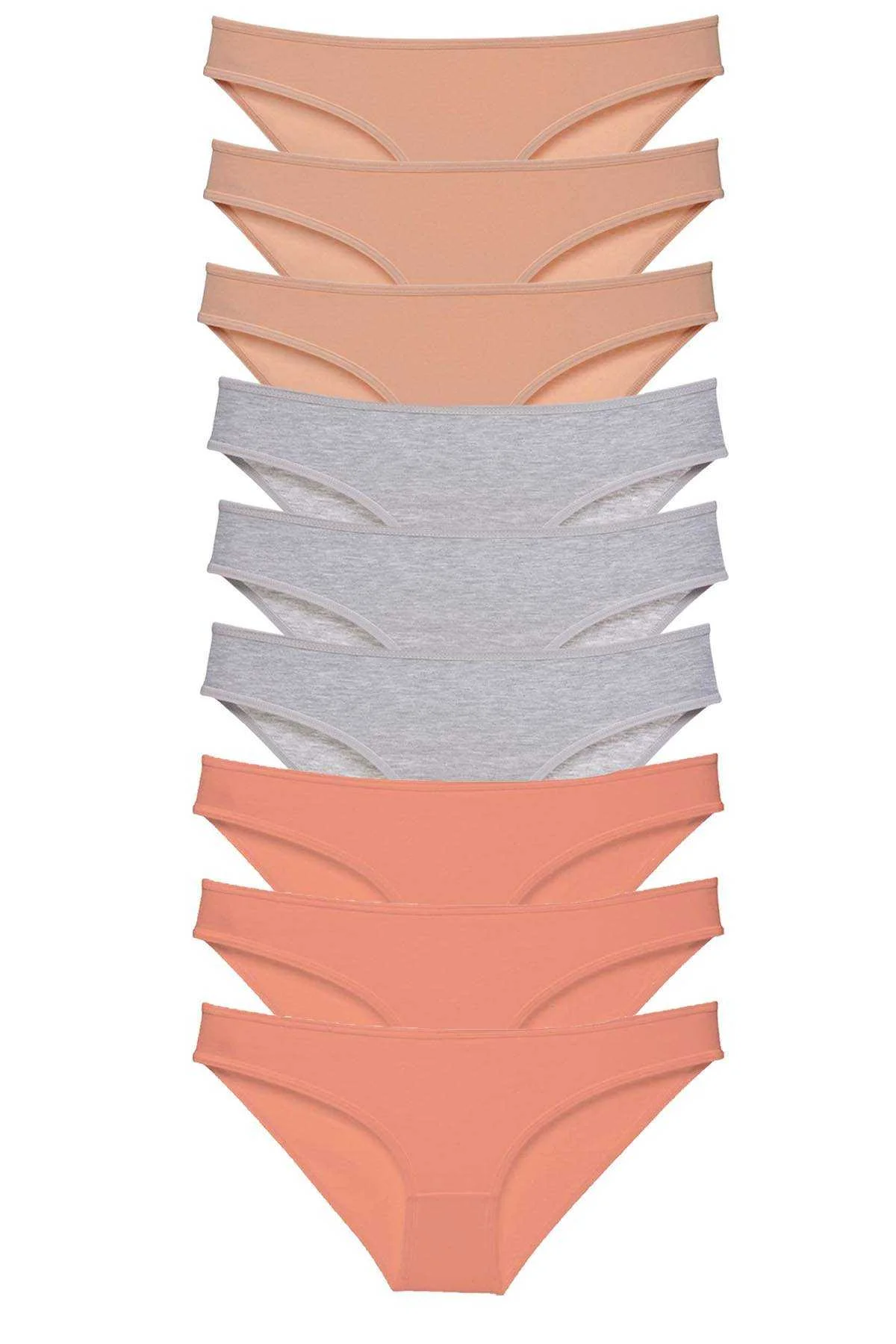 9 adet Süper Eko Set Likralı Kadın Slip Külot Ten Gri Pudra - Just Cheap Store Görsel 2