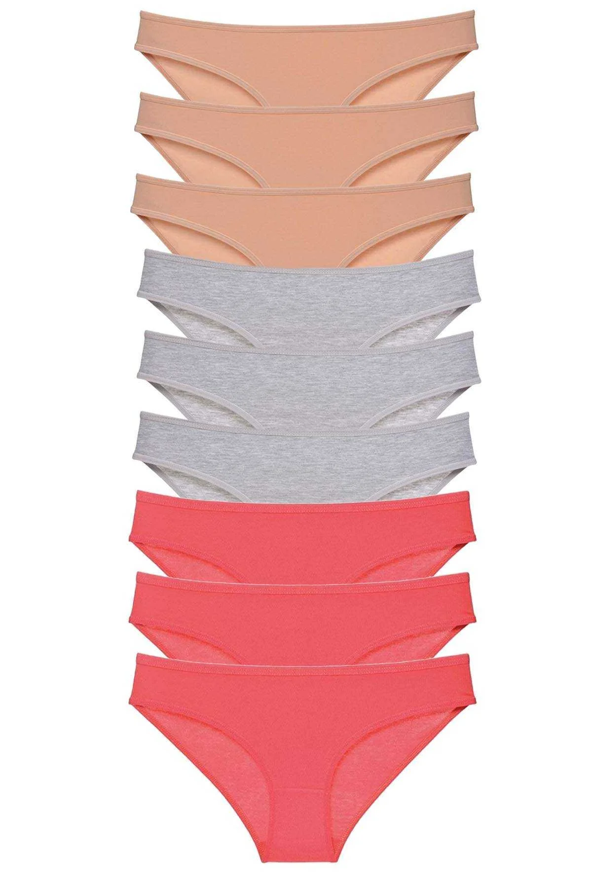 9 adet Süper Eko Set Likralı Kadın Slip Külot Ten Gri Fuşya - Just Cheap Store Görsel 2