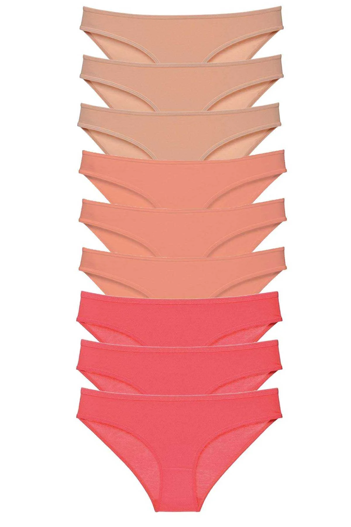 9 adet Süper Eko Set Likralı Kadın Slip Külot Ten Pudra Fuşya - Just Cheap Store Görsel 2
