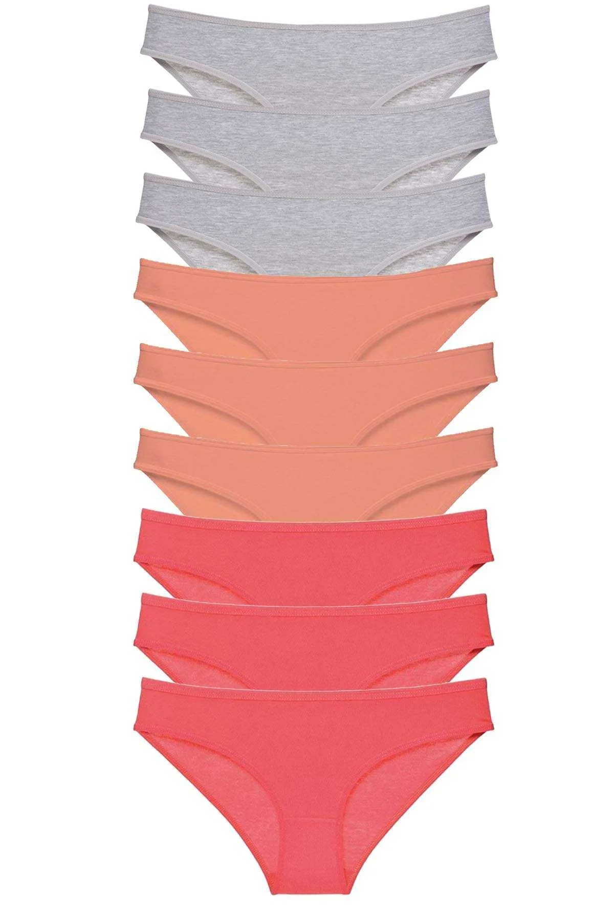 9 adet Süper Eko Set Likralı Kadın Slip Külot Gri Pudra Fuşya - Just Cheap Store Görsel 2