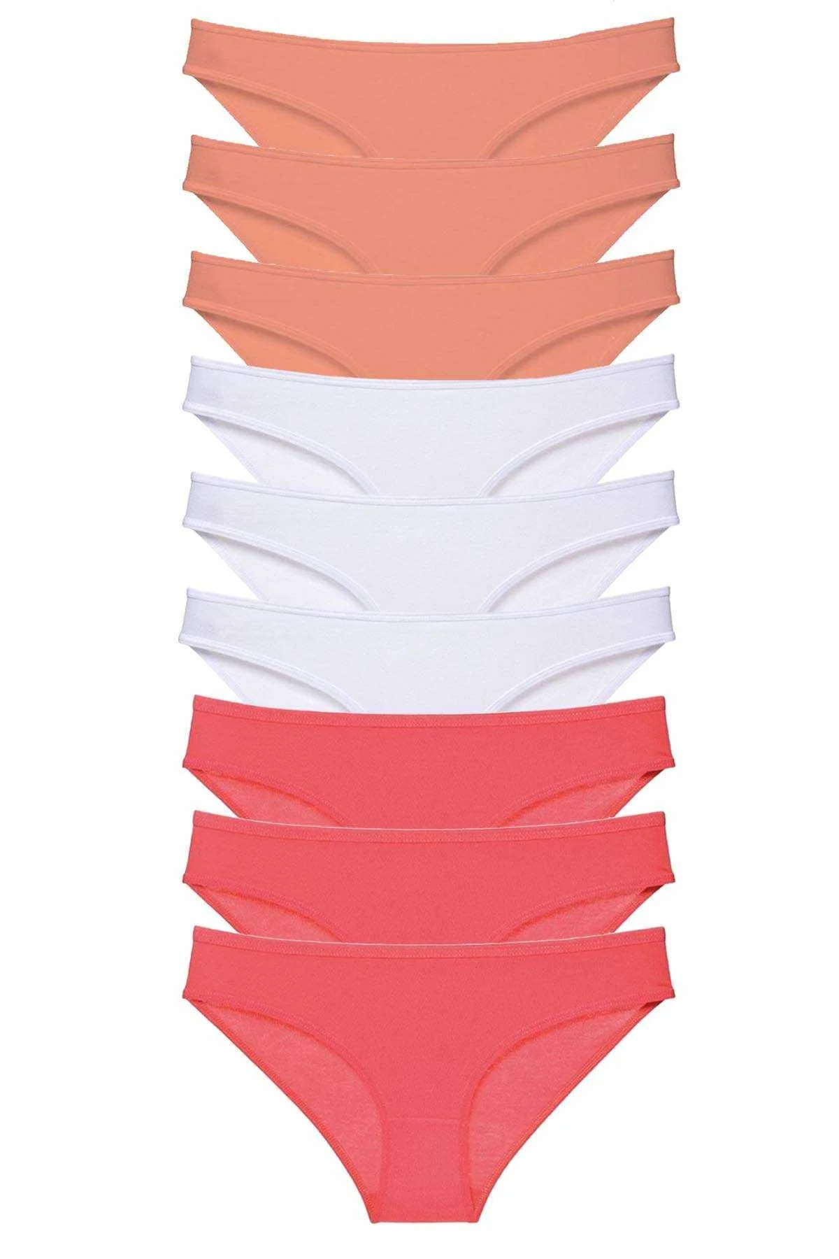 9 adet Süper Eko Set Likralı Kadın Slip Külot Pudra Beyaz Fuşya - Just Cheap Store Görsel 2