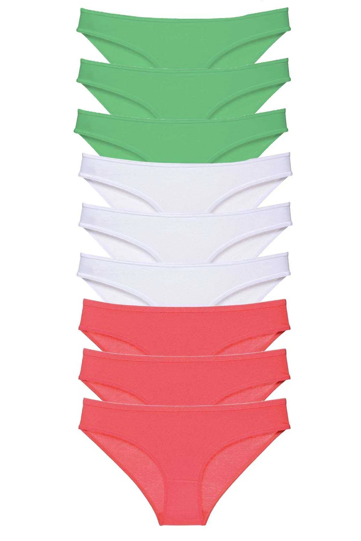9 adet Süper Eko Set Likralı Kadın Slip Külot Yeşil Beyaz Fuşya - Just Cheap Store Görsel 2