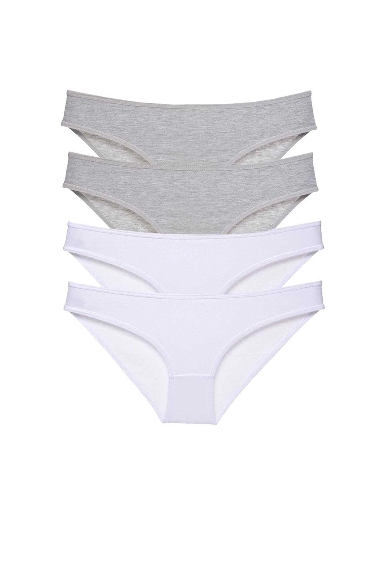 4 adet Süper Eko Set Likralı Kadın Slip Külot Gri Beyaz - Just Cheap Store Görsel 5