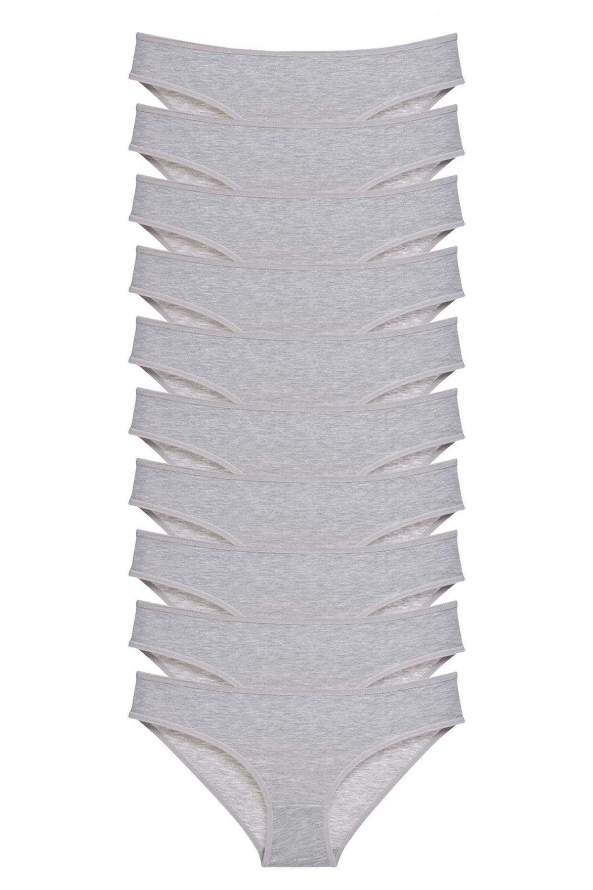 10 adet Süper Eko Set Likralı Kadın Slip Külot Gri - Just Cheap Store Görsel 4