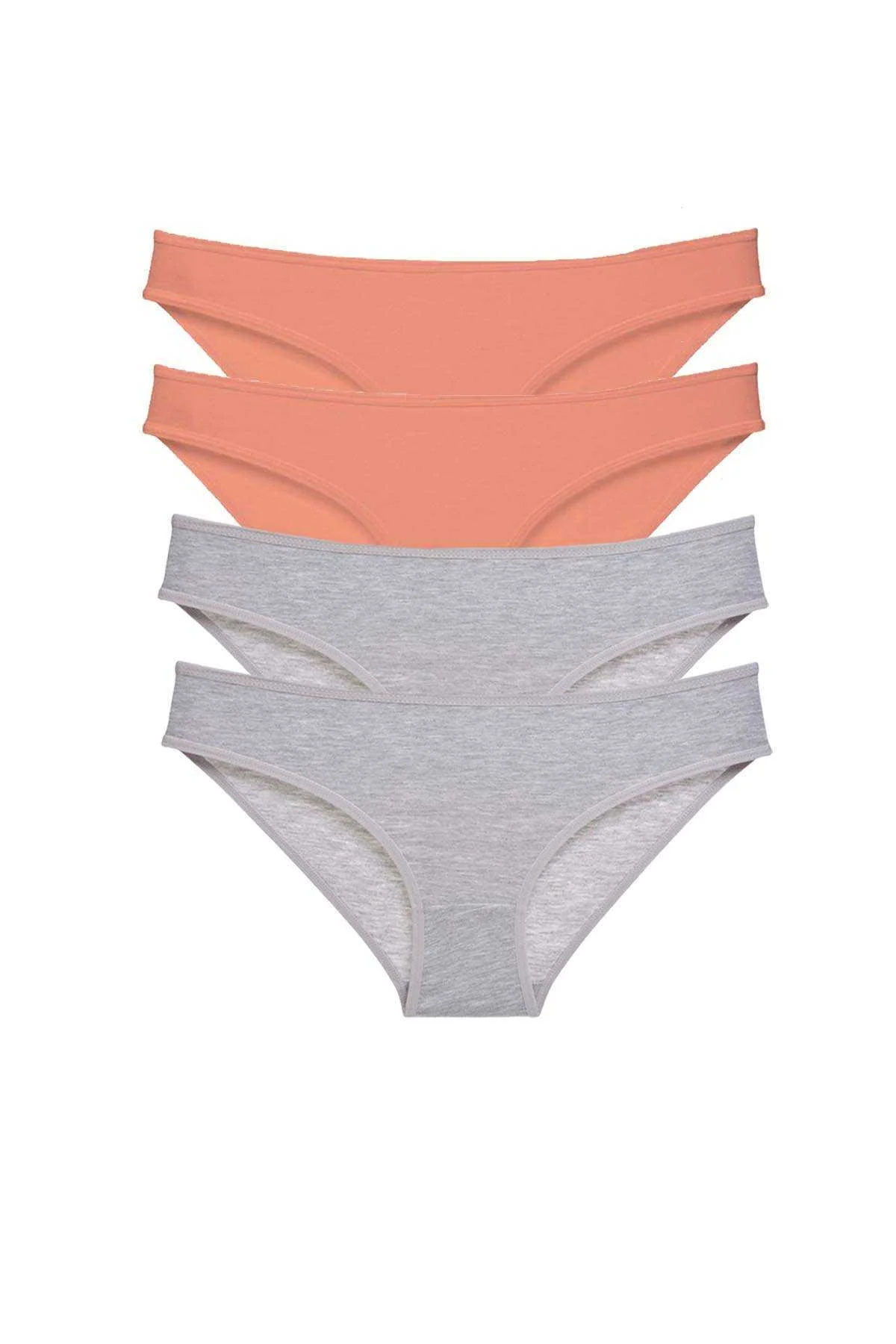 4 adet Süper Eko Set Likralı Kadın Slip Külot Pudra Gri - Just Cheap Store Görsel 2