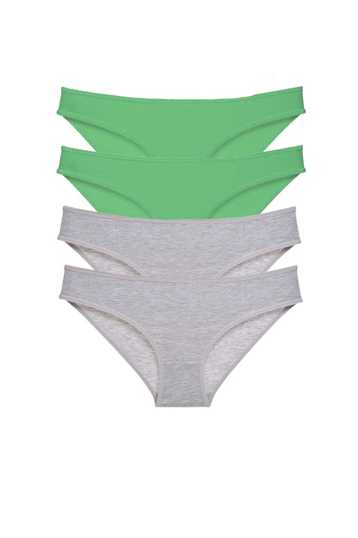 4 adet Süper Eko Set Likralı Kadın Slip Külot Yeşil Gri - Just Cheap Store Görsel 2