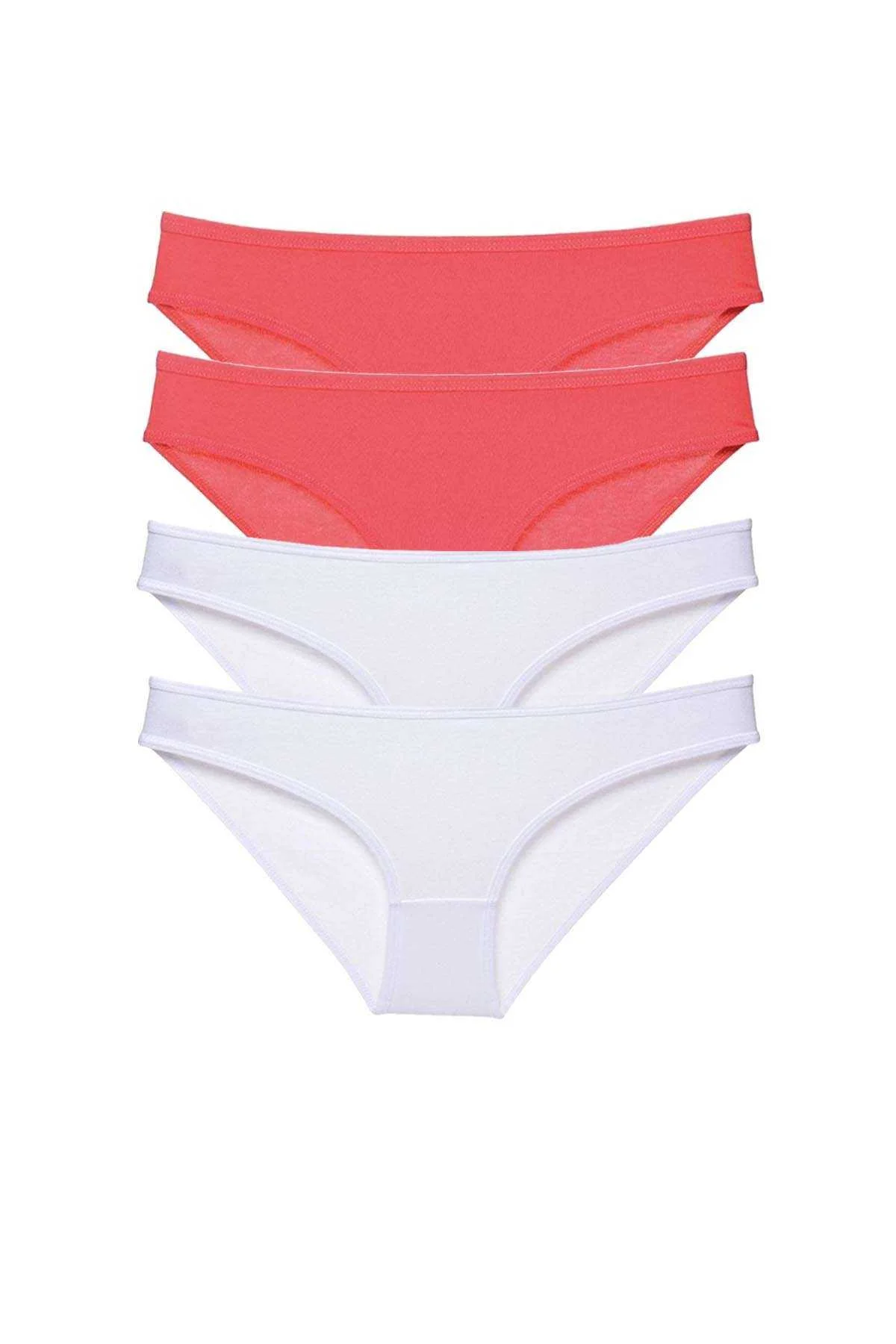 4 adet Eko Set Likralı Kadın Slip Külot Fuşya Beyaz - Just Cheap Store Görsel 2