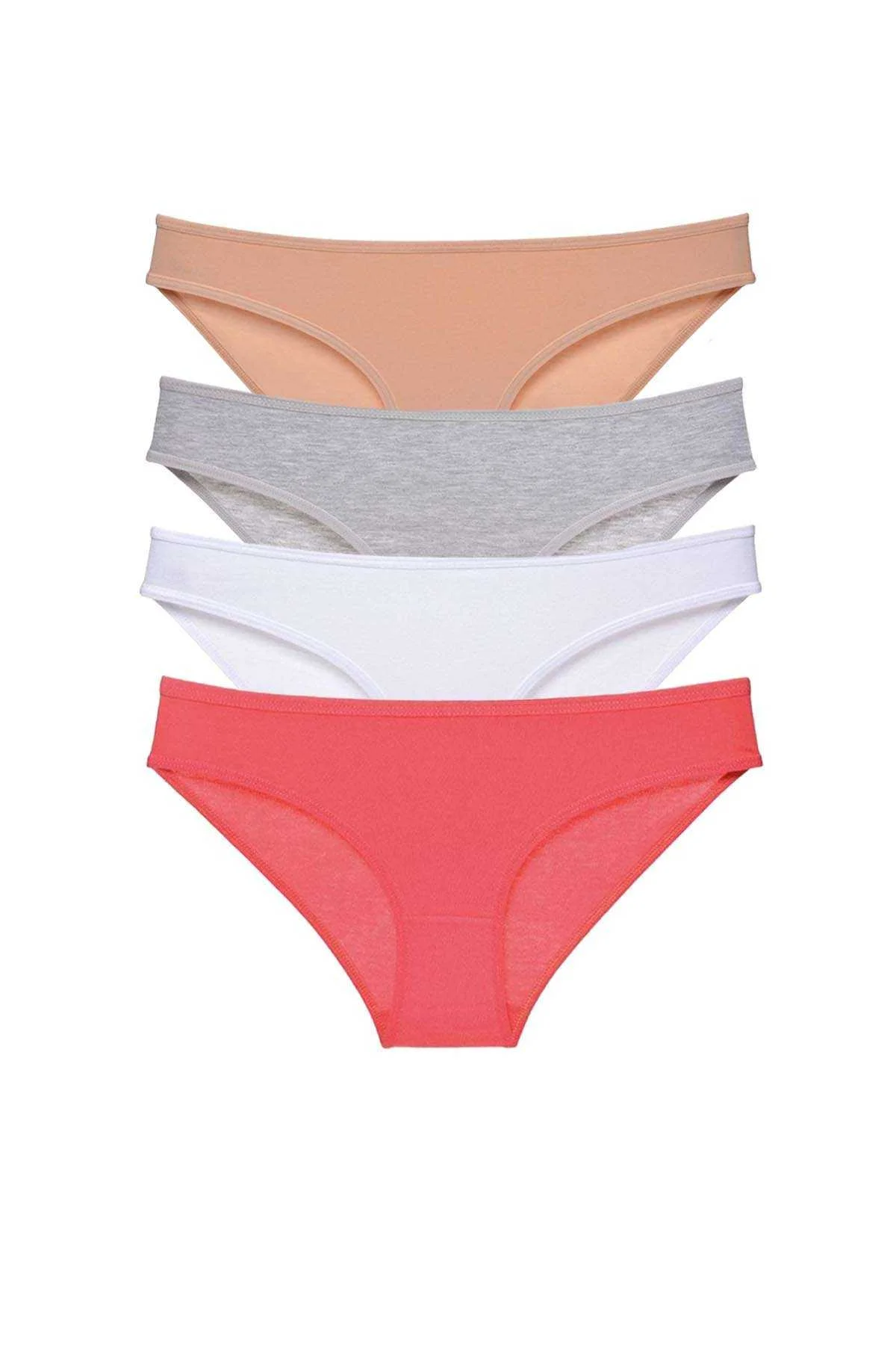 4 adet Süper Eko Set Likralı Kadın Slip Külot Ten Gri Beyaz Fuşya - Just Cheap Store Görsel 2