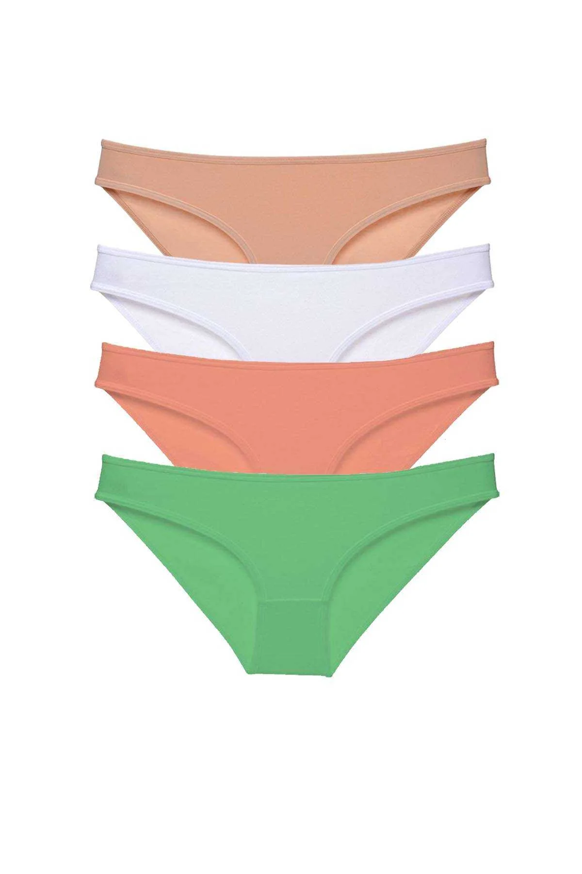 4 adet Süper Eko Set Likralı Kadın Slip Külot Ten Beyaz Pudra Yeşil - Just Cheap Store Görsel 2