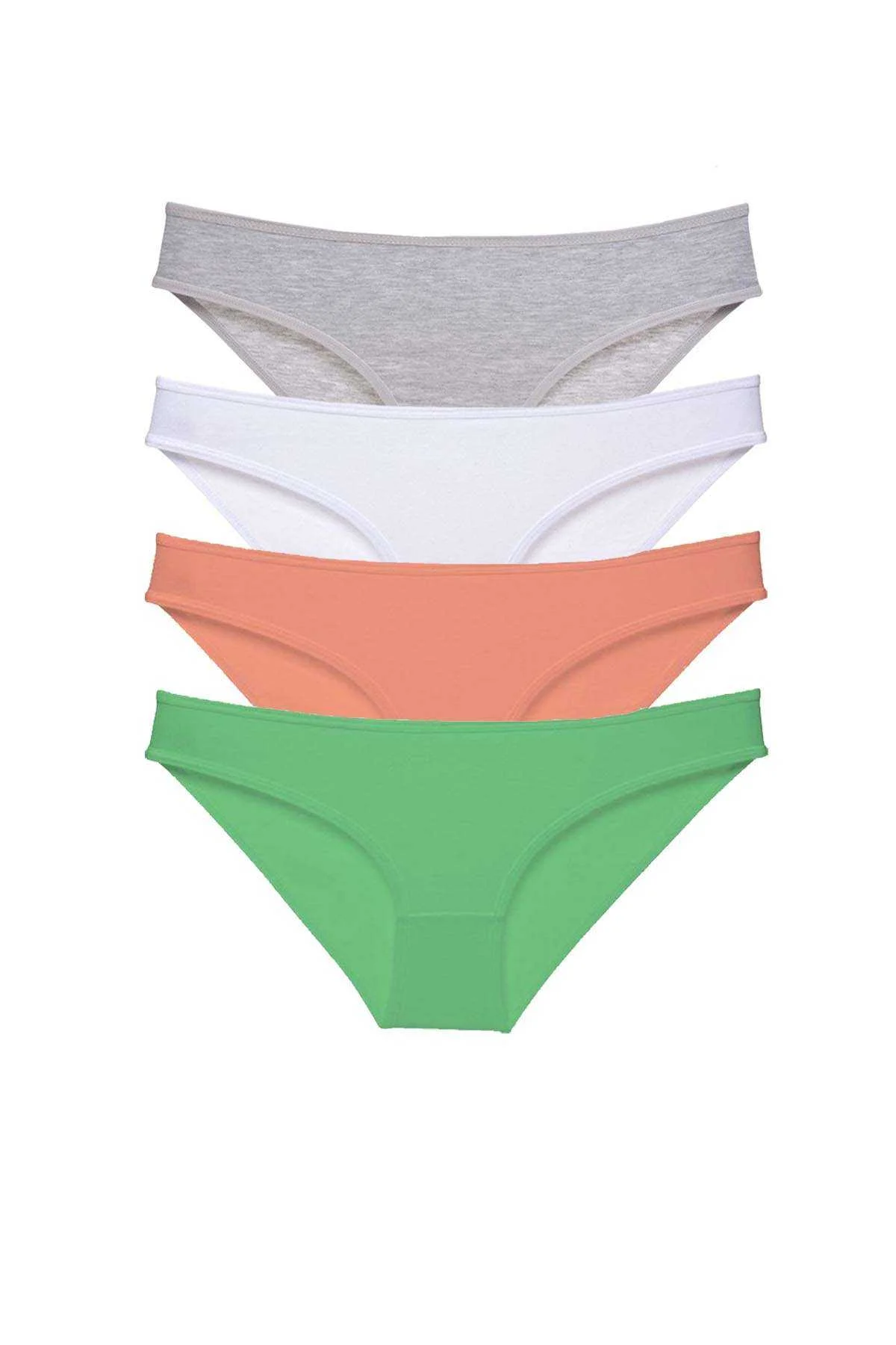4 adet Süper Eko Set Likralı Kadın Slip Külot Gri Beyaz Pudra Yeşil - Just Cheap Store Görsel 2