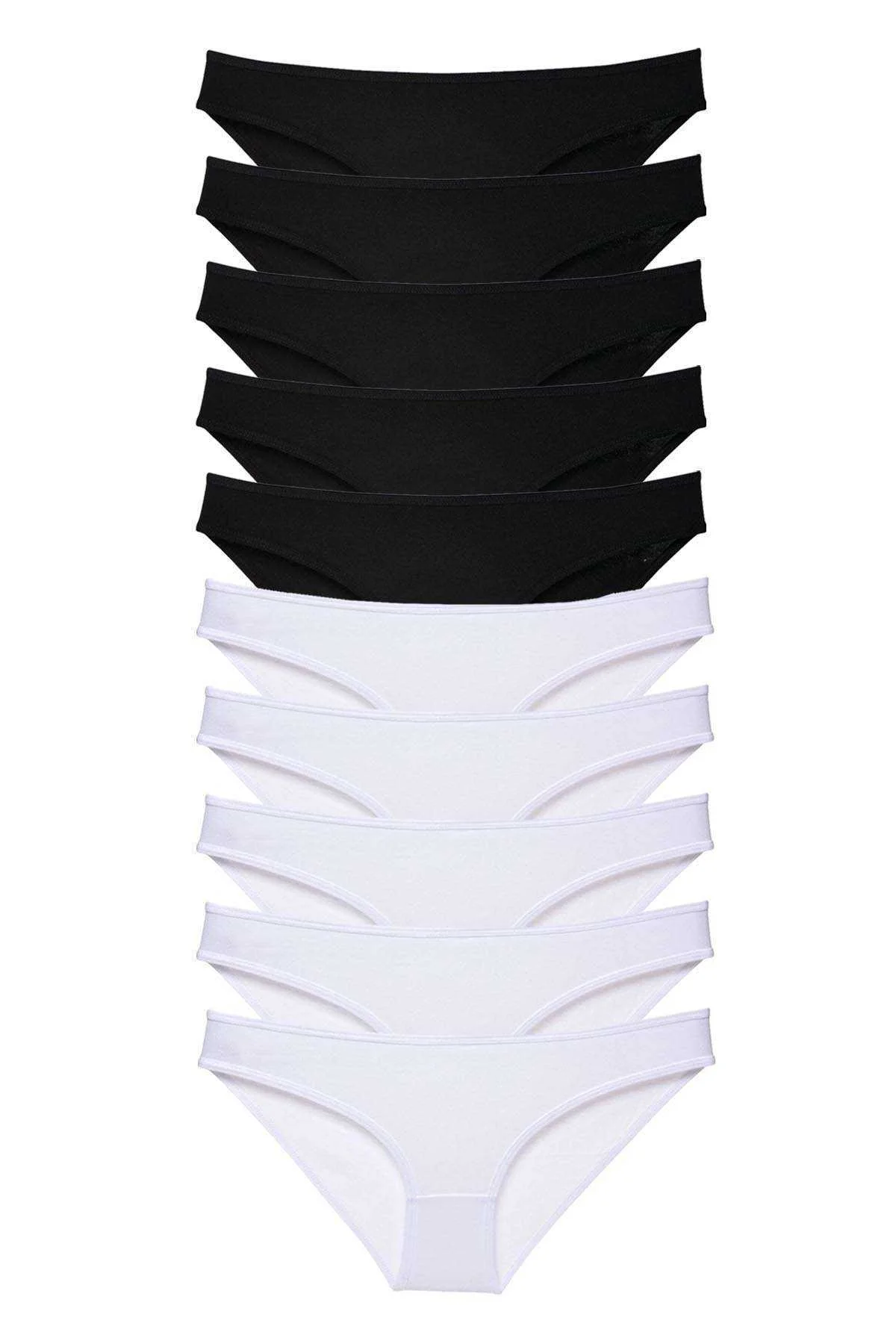 10 adet Eko Set Likralı Kadın Slip Külot Siyah Beyaz - Just Cheap Store Görsel 2