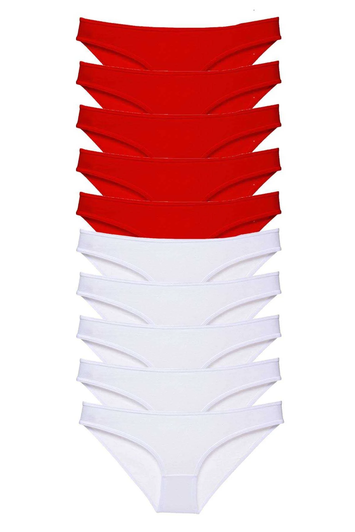 10 adet Süper Eko Set Likralı Kadın Slip Külot Kırmızı Beyaz - Just Cheap Store Görsel 5