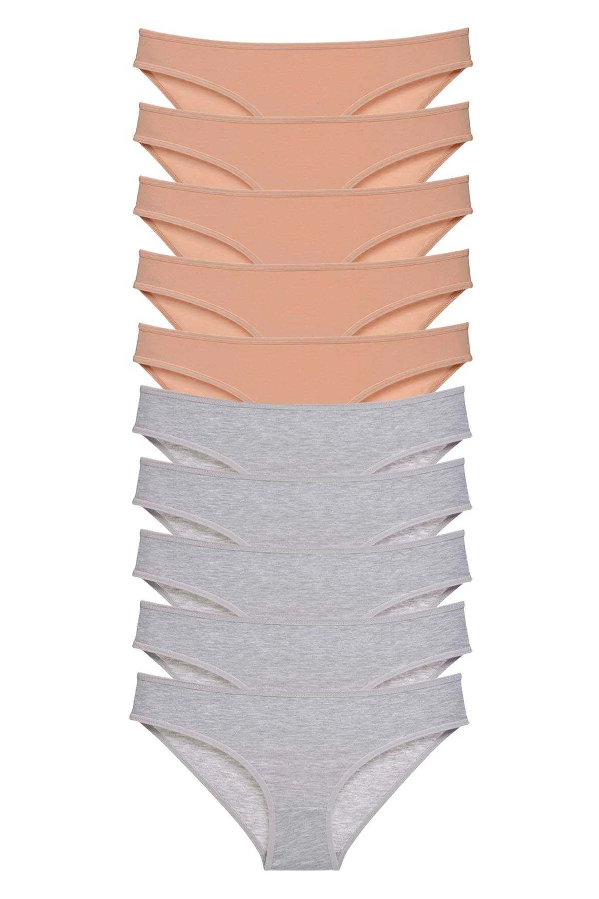 10 adet Süper Eko Set Likralı Kadın Slip Külot Ten Gri - Just Cheap Store Görsel 2