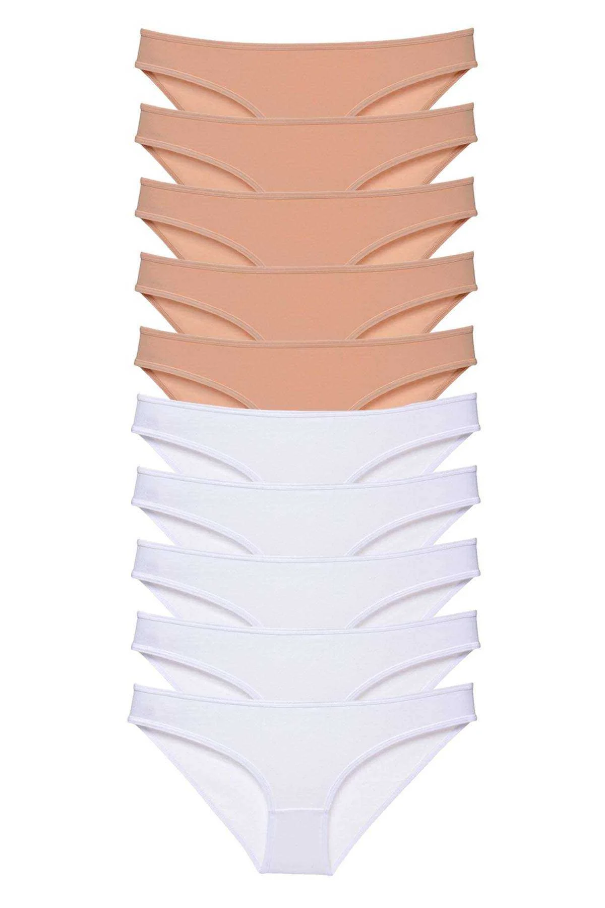 10 adet Süper Eko Set Likralı Kadın Slip Külot Ten Beyaz - Just Cheap Store Görsel 5