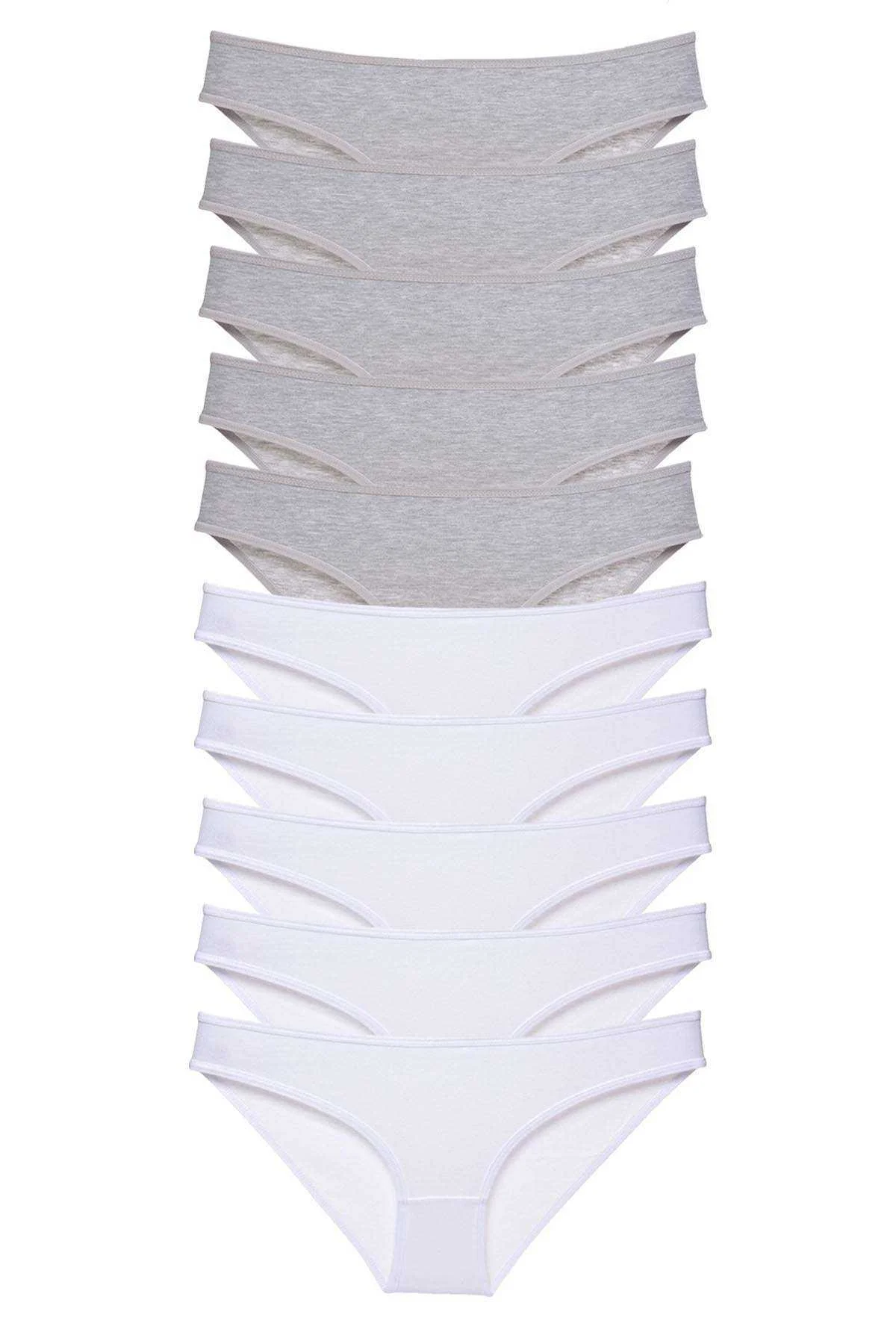10 adet Süper Eko Set Likralı Kadın Slip Külot Gri Beyaz - Just Cheap Store Görsel 2