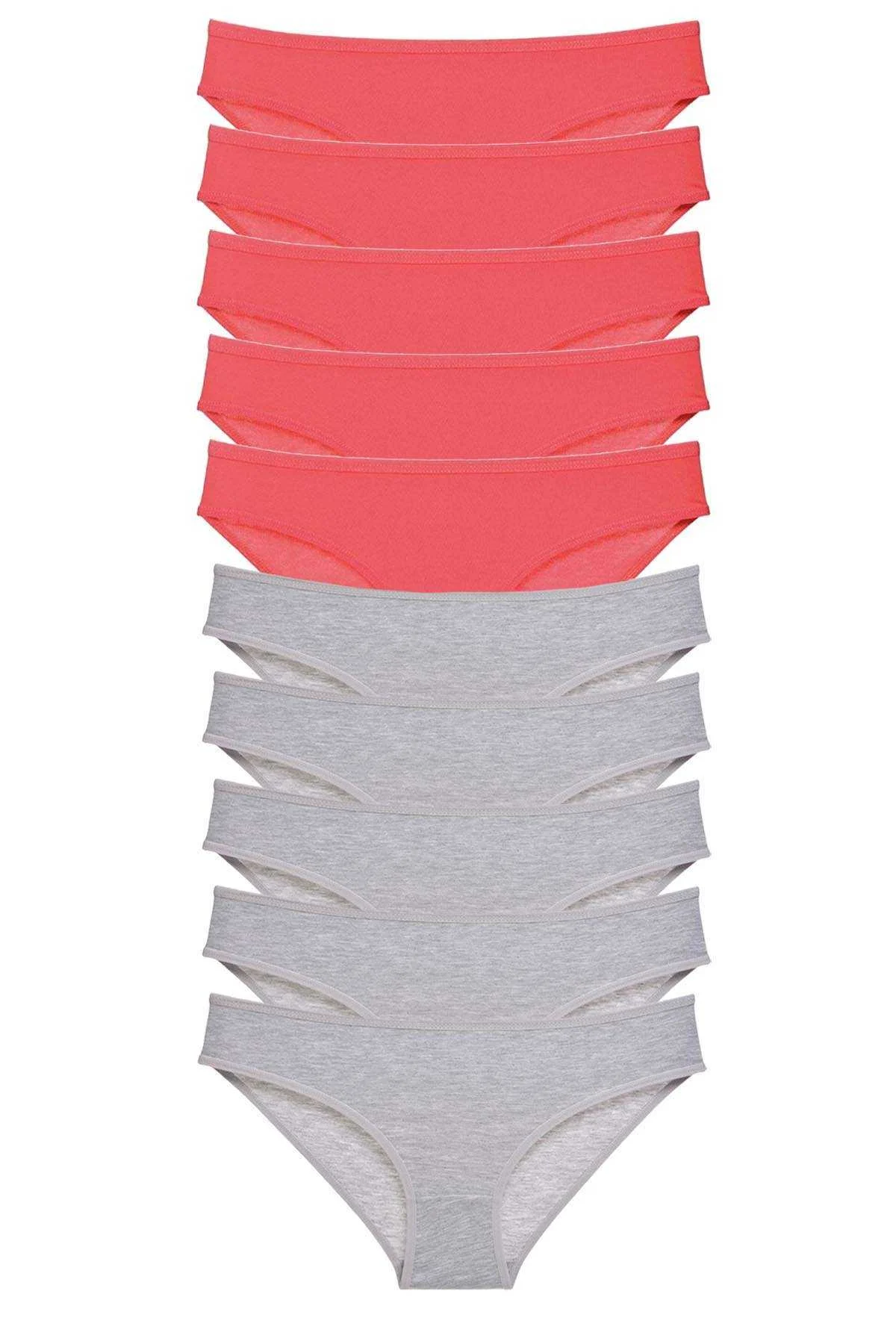 10 adet Süper Eko Set Likralı Kadın Slip Külot Fuşya Gri - Just Cheap Store Görsel 5
