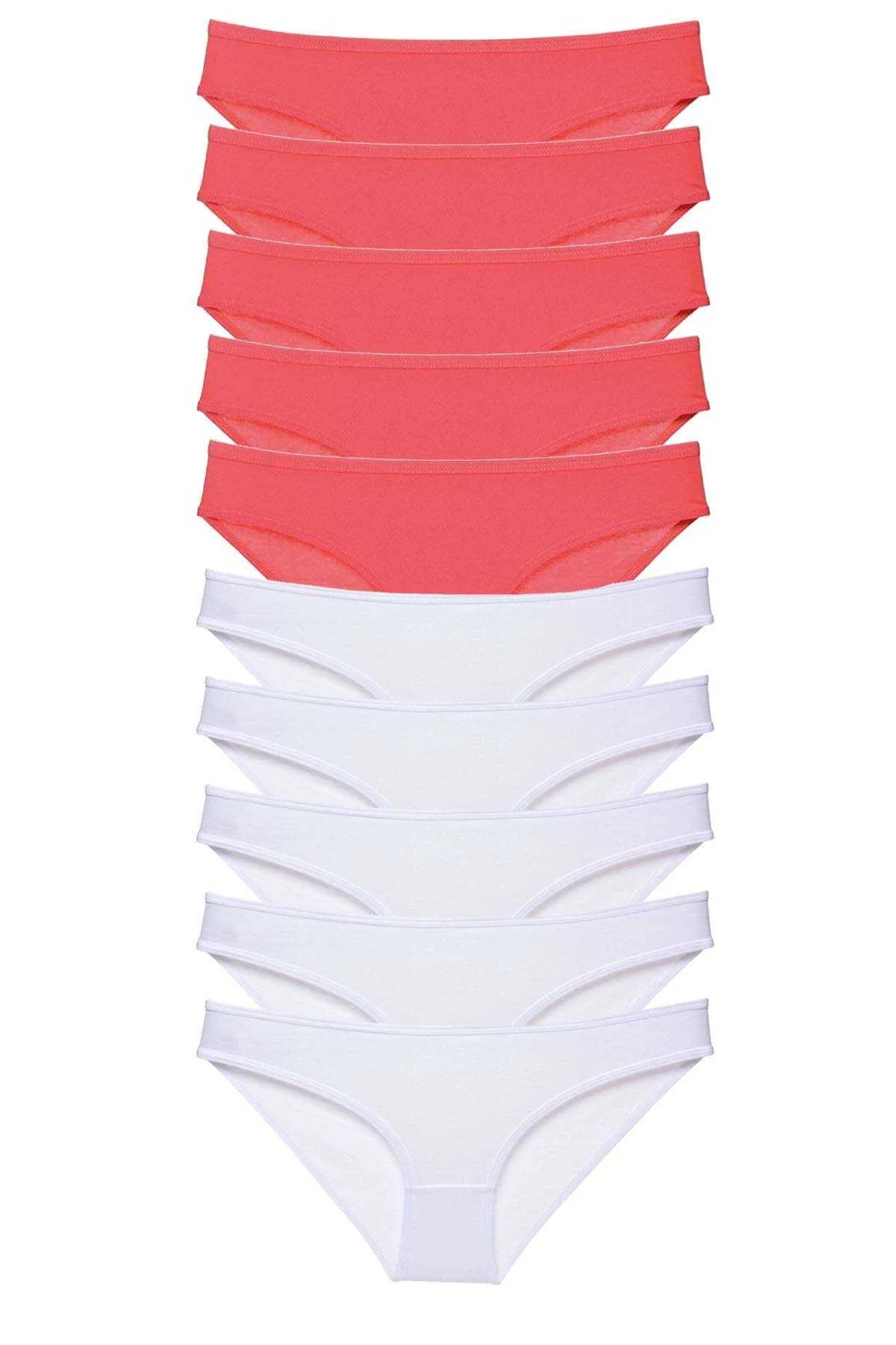 10 adet Eko Set Likralı Kadın Slip Külot Fuşya Beyaz - Just Cheap Store Görsel 2