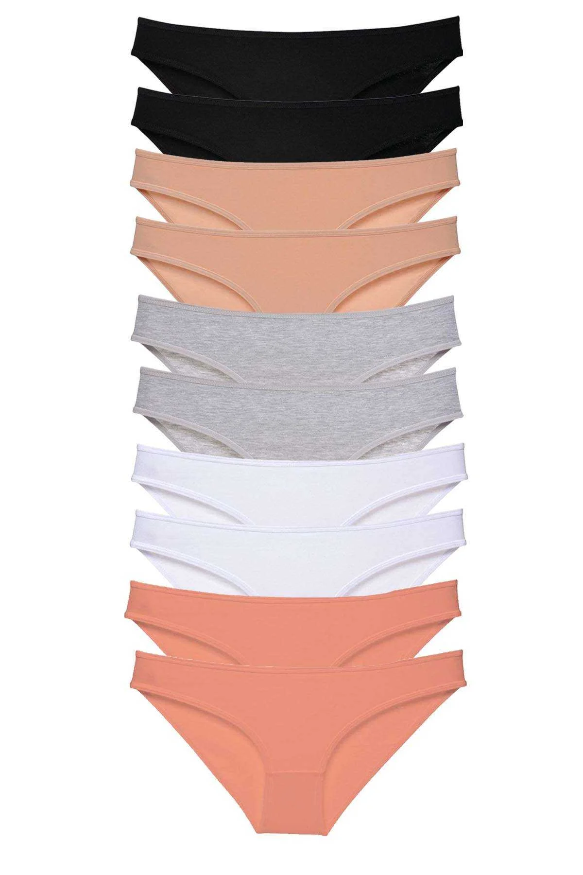 10 adet Süper Eko Set Likralı Kadın Slip Külot Siyah Ten Gri Beyaz Pudra - Just Cheap Store Görsel 2