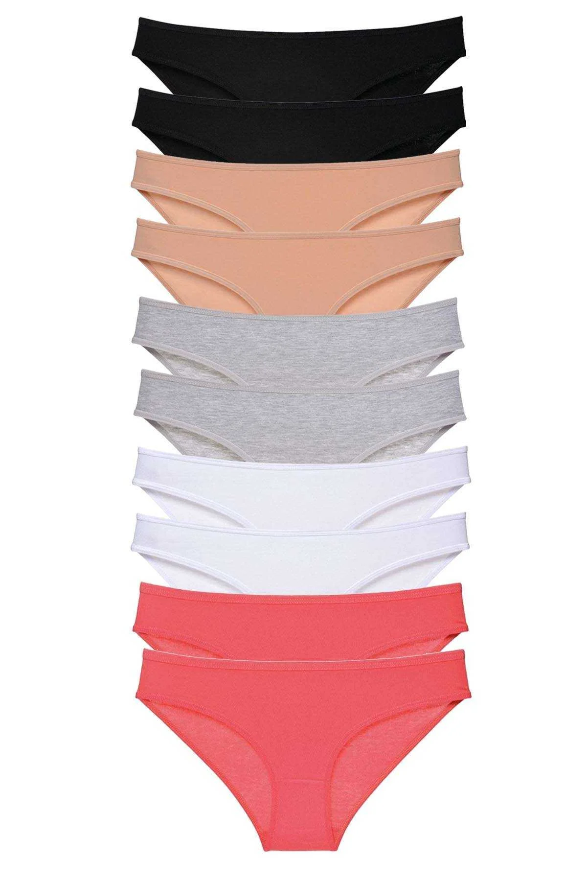 10 adet Süper Eko Set Likralı Kadın Slip Külot Siyah Ten Gri Beyaz Fuşya - Just Cheap Store Görsel 2