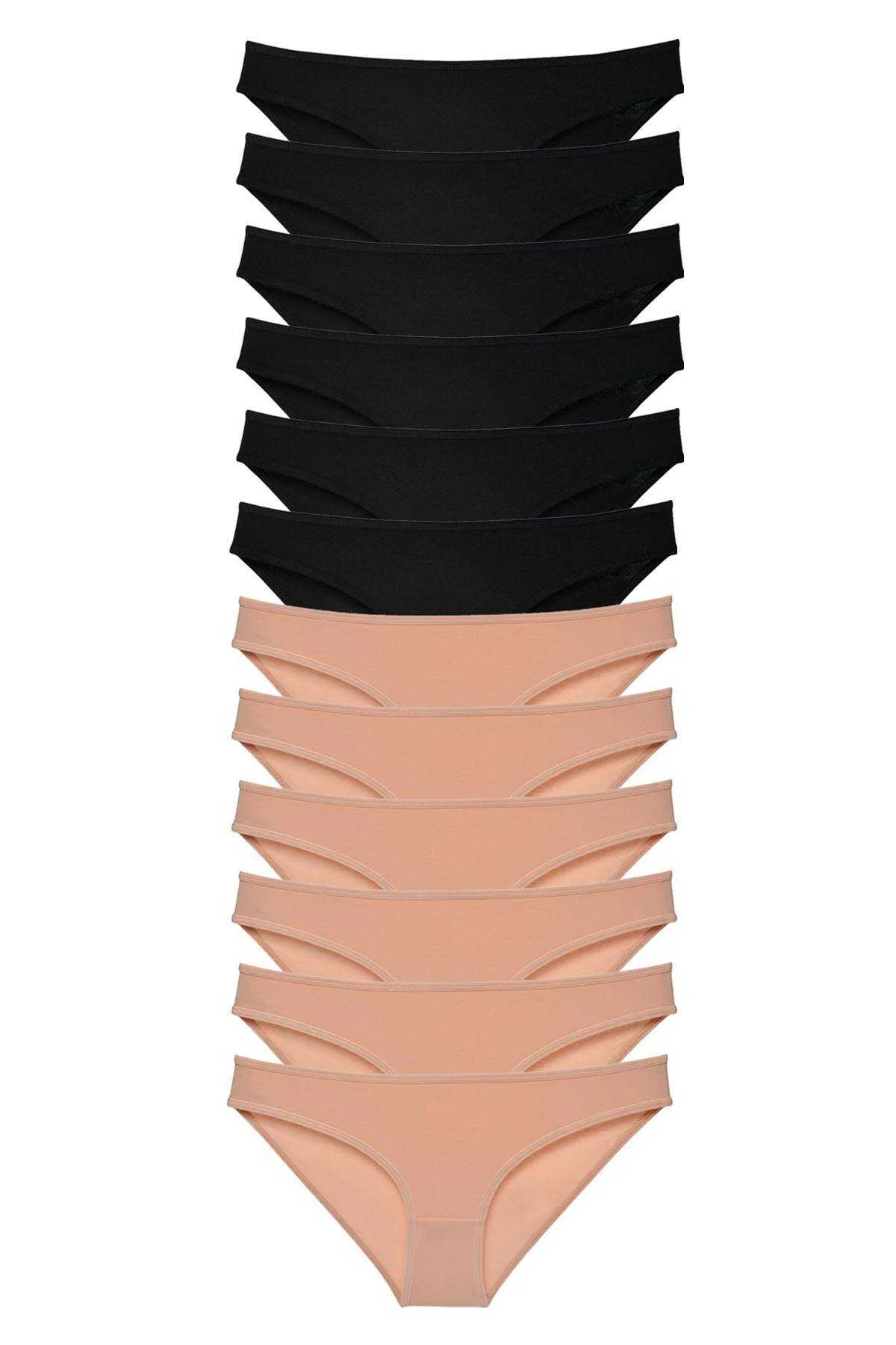 12 adet Süper Eko Set Likralı Kadın Slip Külot Siyah Ten - Just Cheap Store Görsel 2