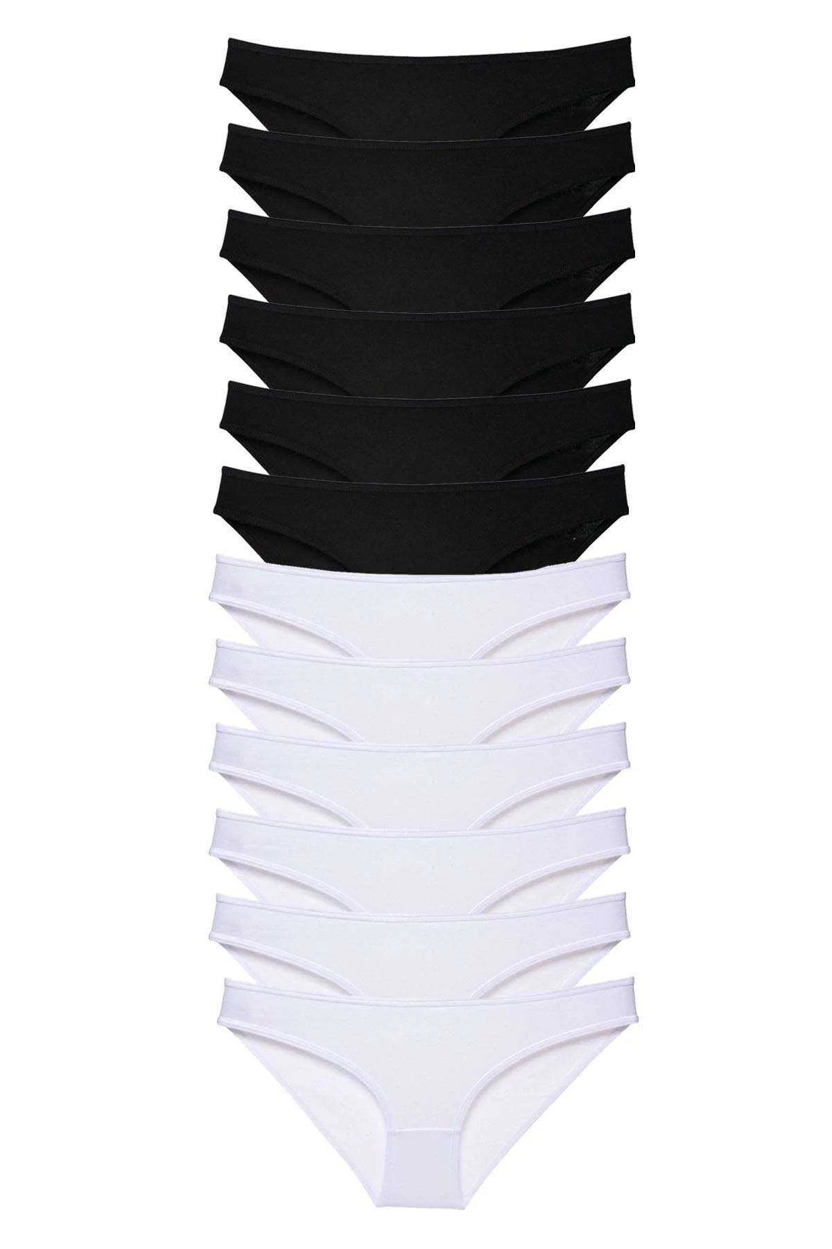 12 adet Eko Set Likralı Kadın Slip Külot Siyah Beyaz - Just Cheap Store Görsel 5