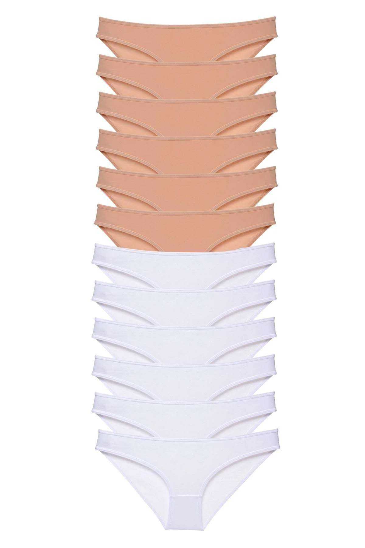 12 adet Süper Eko Set Likralı Kadın Slip Külot Ten Beyaz - Just Cheap Store Görsel 5