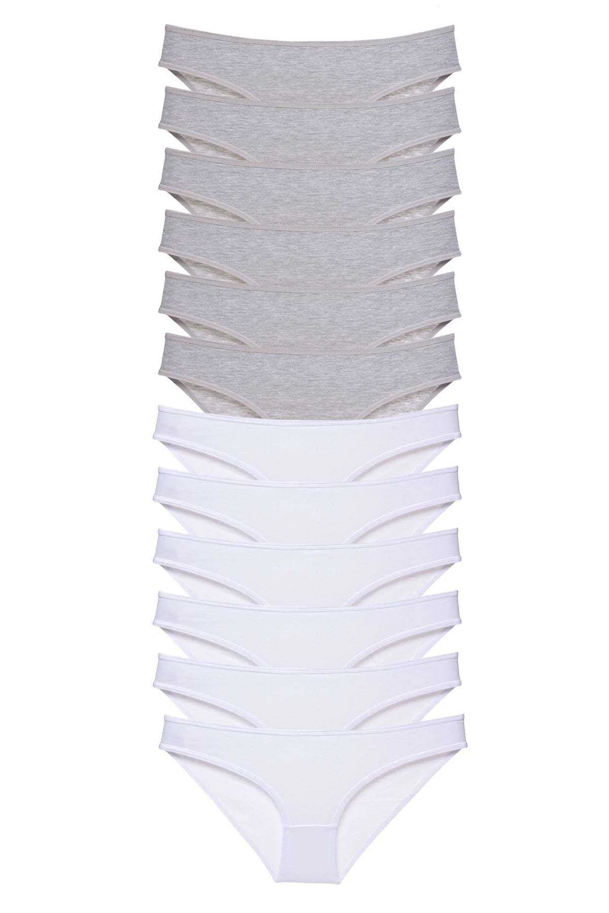 12 adet Süper Eko Set Likralı Kadın Slip Külot Gri Beyaz - Just Cheap Store Görsel 2